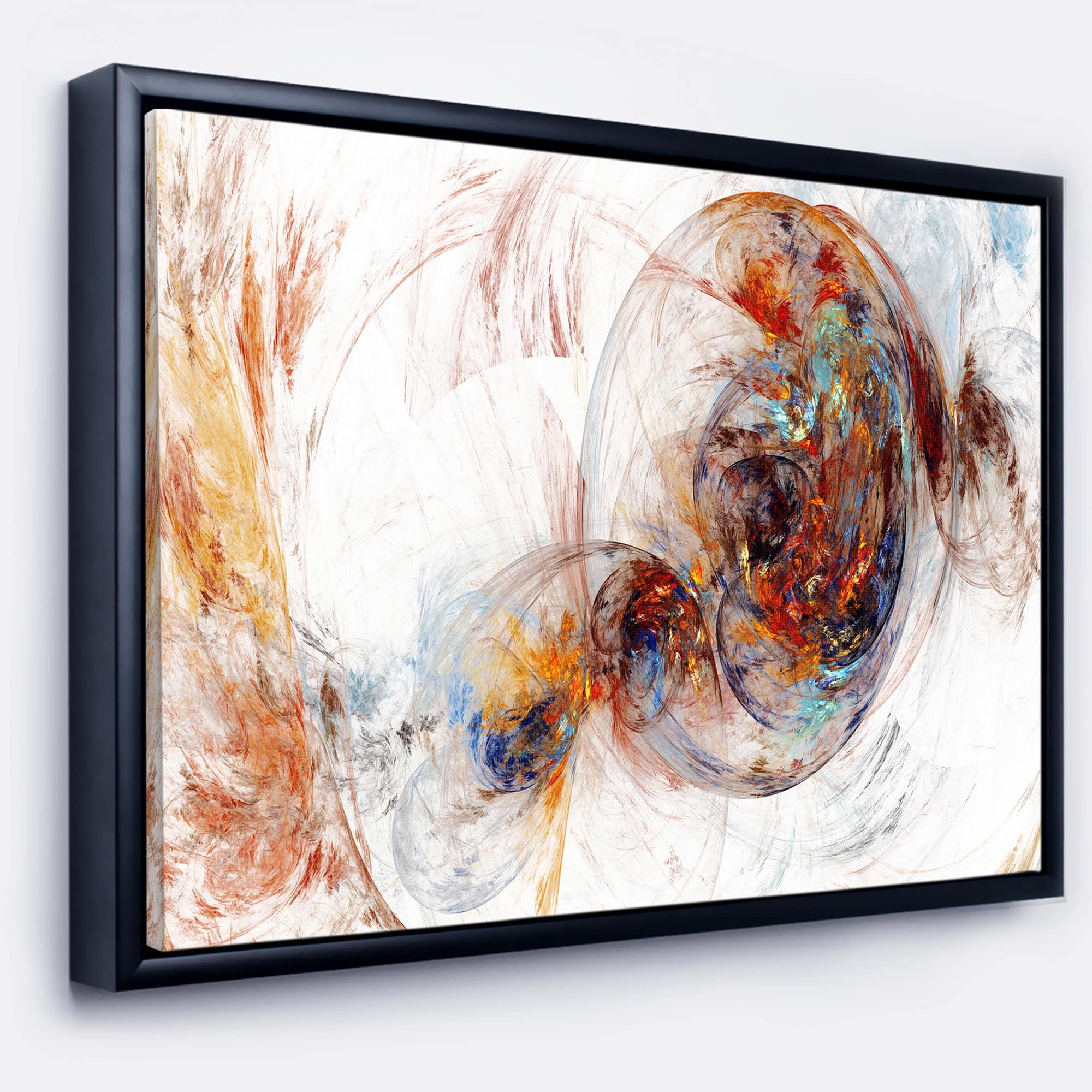 Designart - Colored Smoke Brown - Abstract Framed Canvas art print