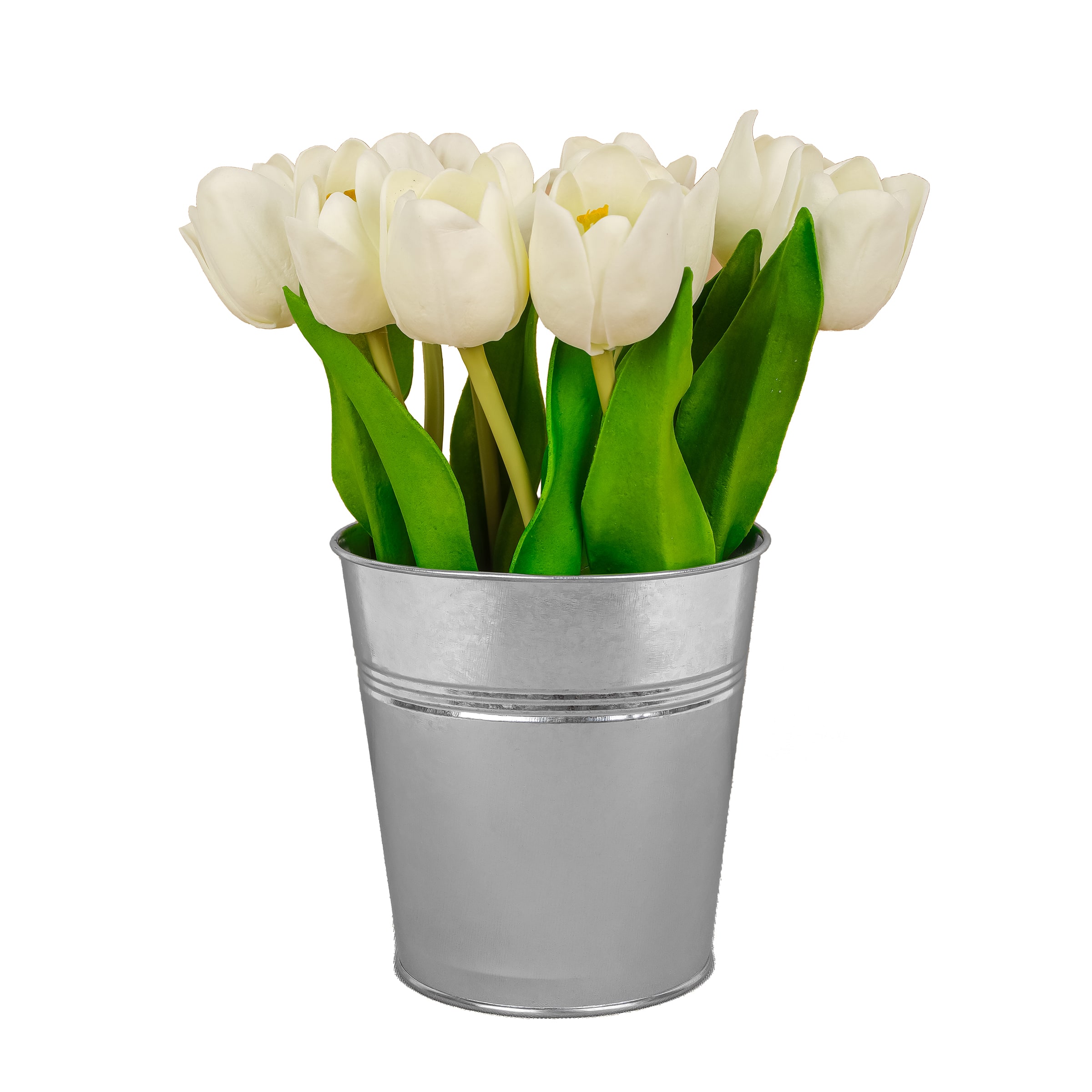 9" Tulip Bouquet in Metal Pot