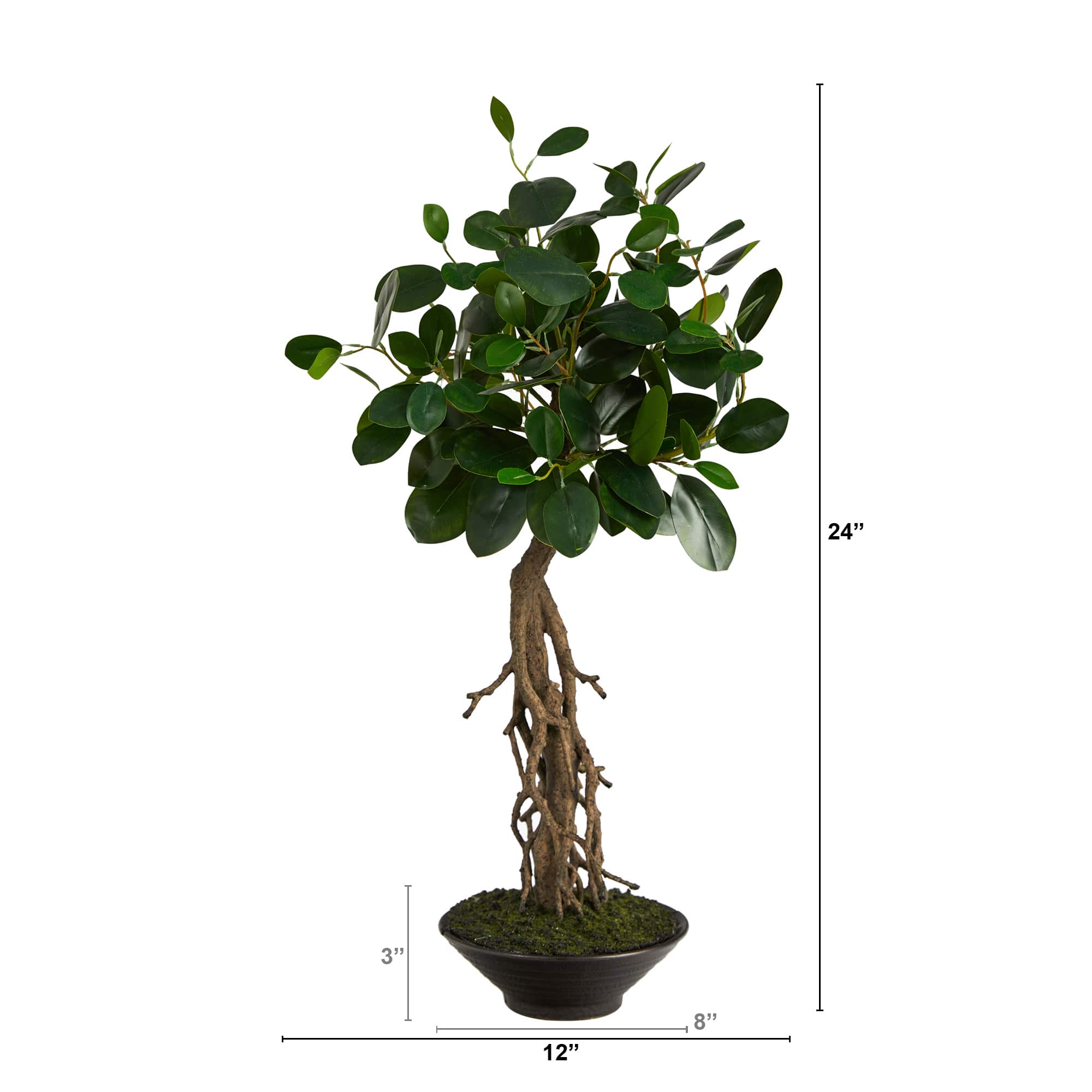 2ft. Ficus Bonsai Artificial Tree in Decorative Planter