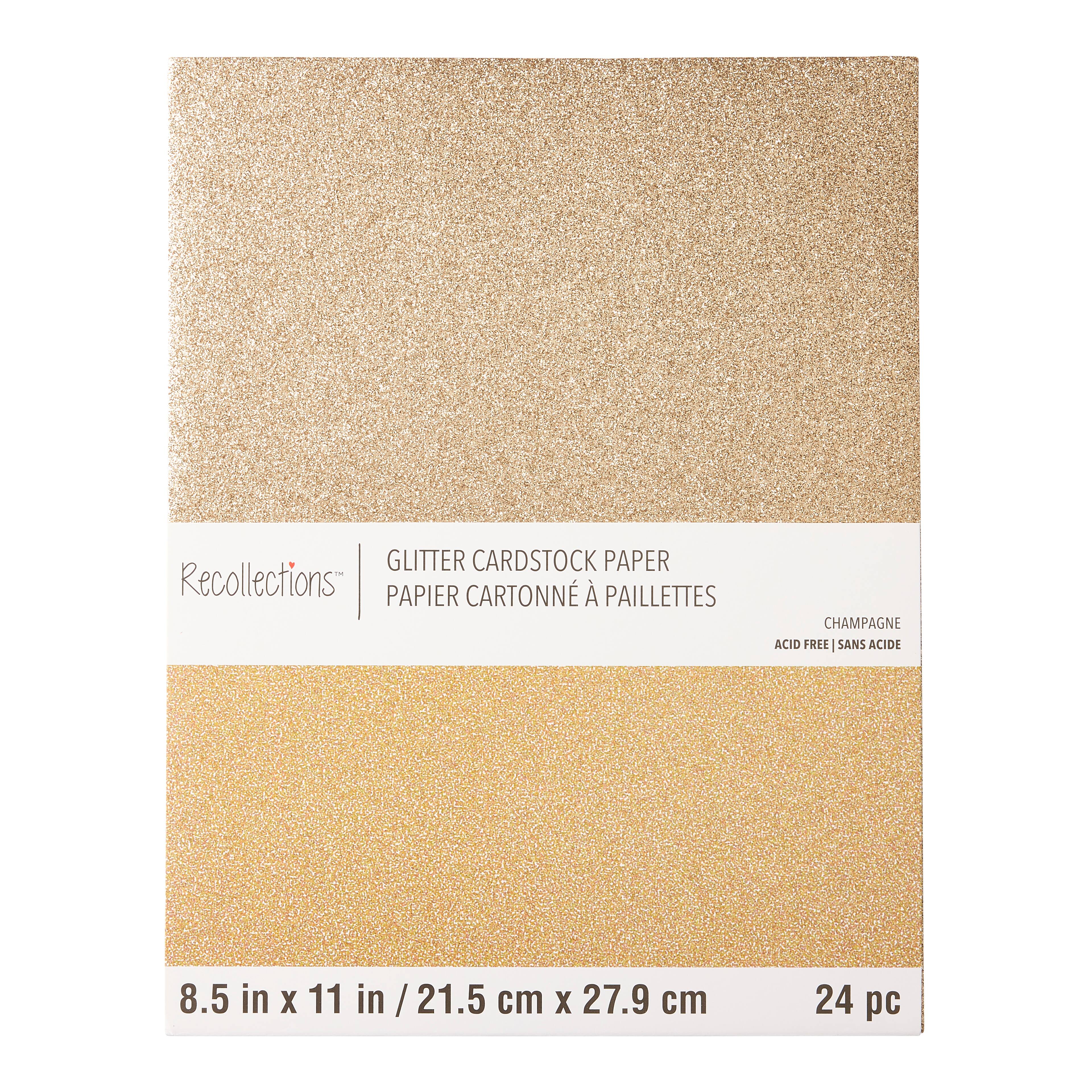12 Packs: 24 ct. (288 total) Glitter 8.5" x 11" Cardstock Paper by Recollections™