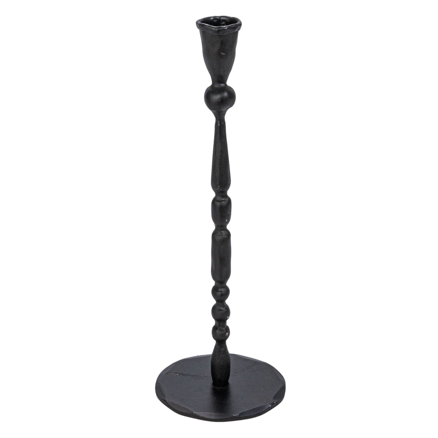 Hello Honey&#xAE; Black Decorative Hand-Forged Metal Taper Candle Holder