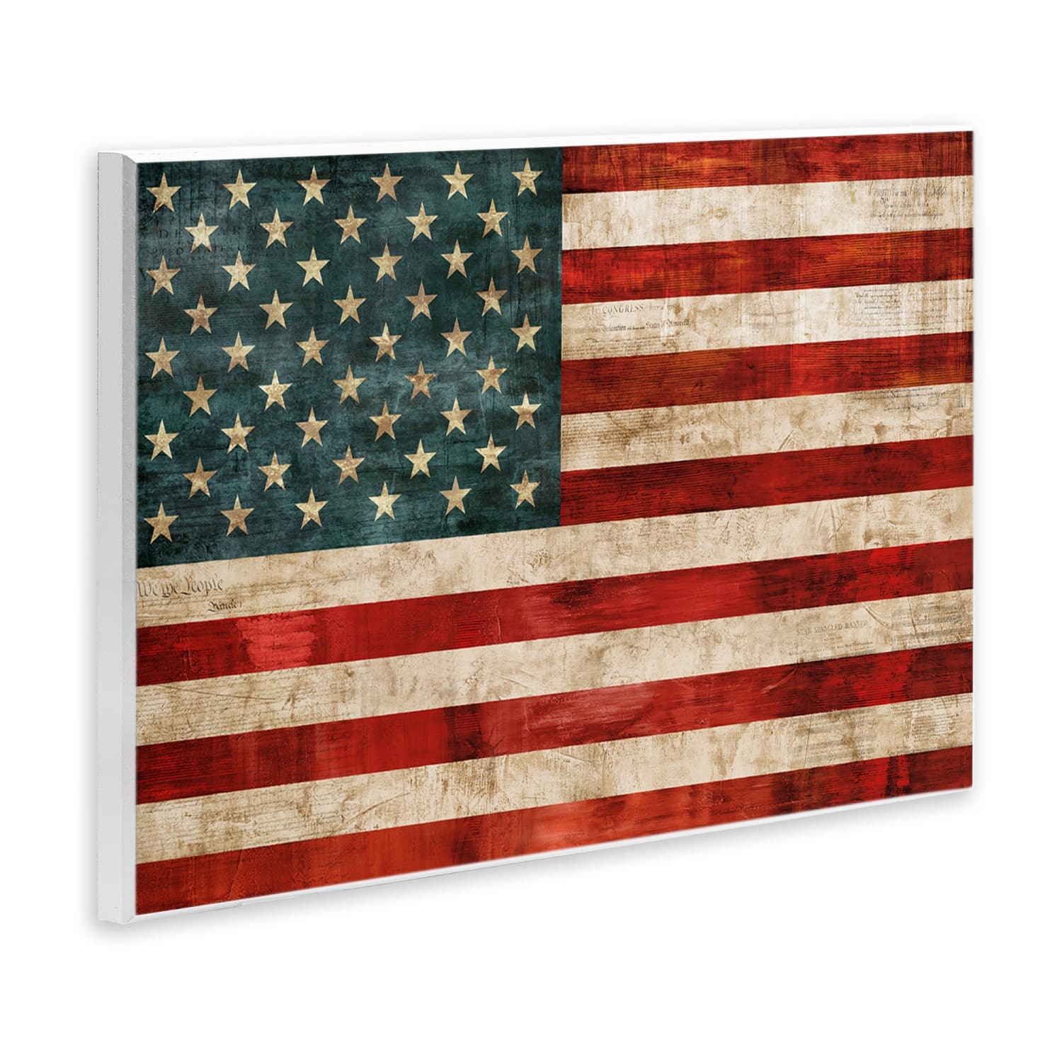 Stupell Industries US American Flag Rustic Pattern Wall Plaque Art