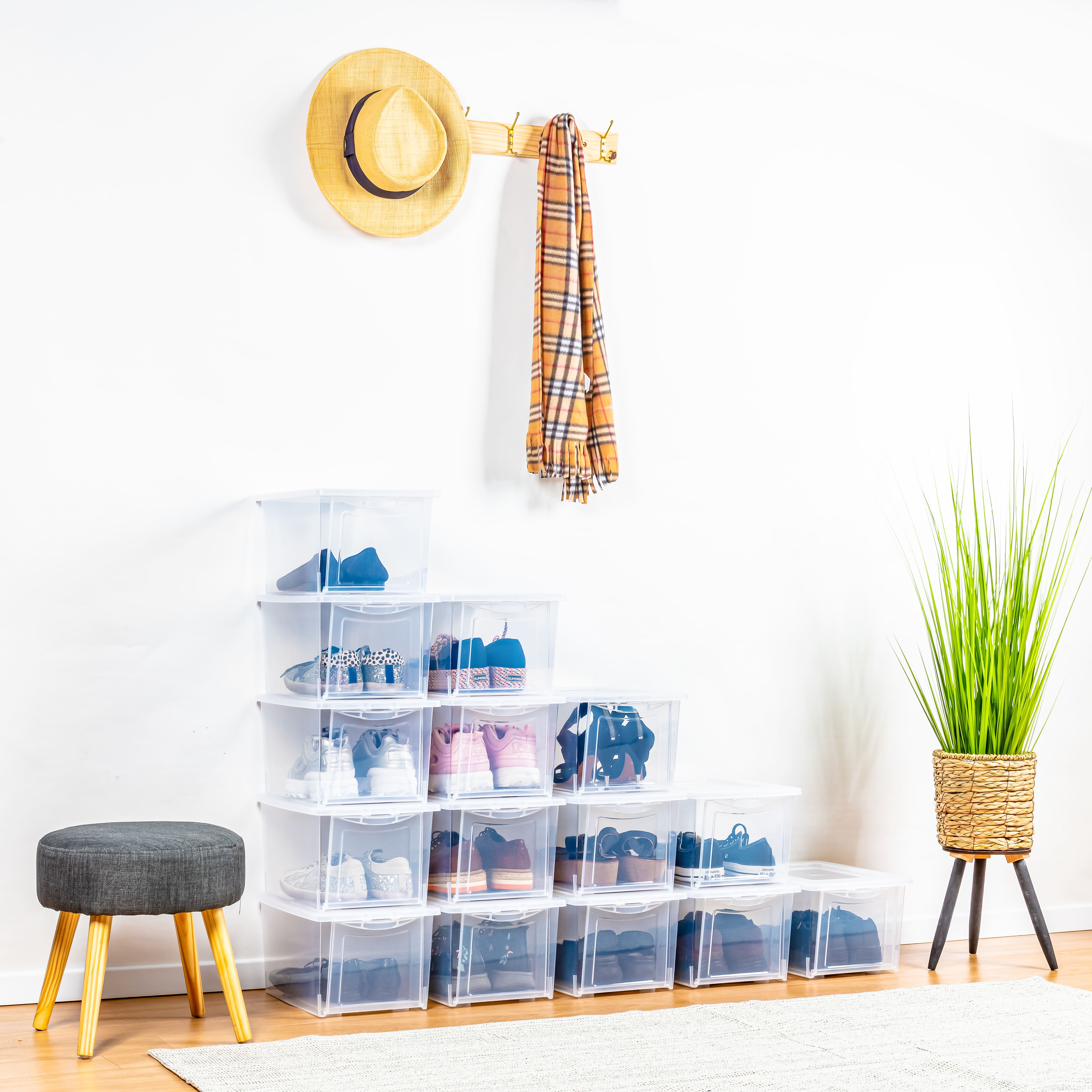 14.5" x 10" x 7.5" Clear Front Opening Storage Case with Lid by Simply Tidy®