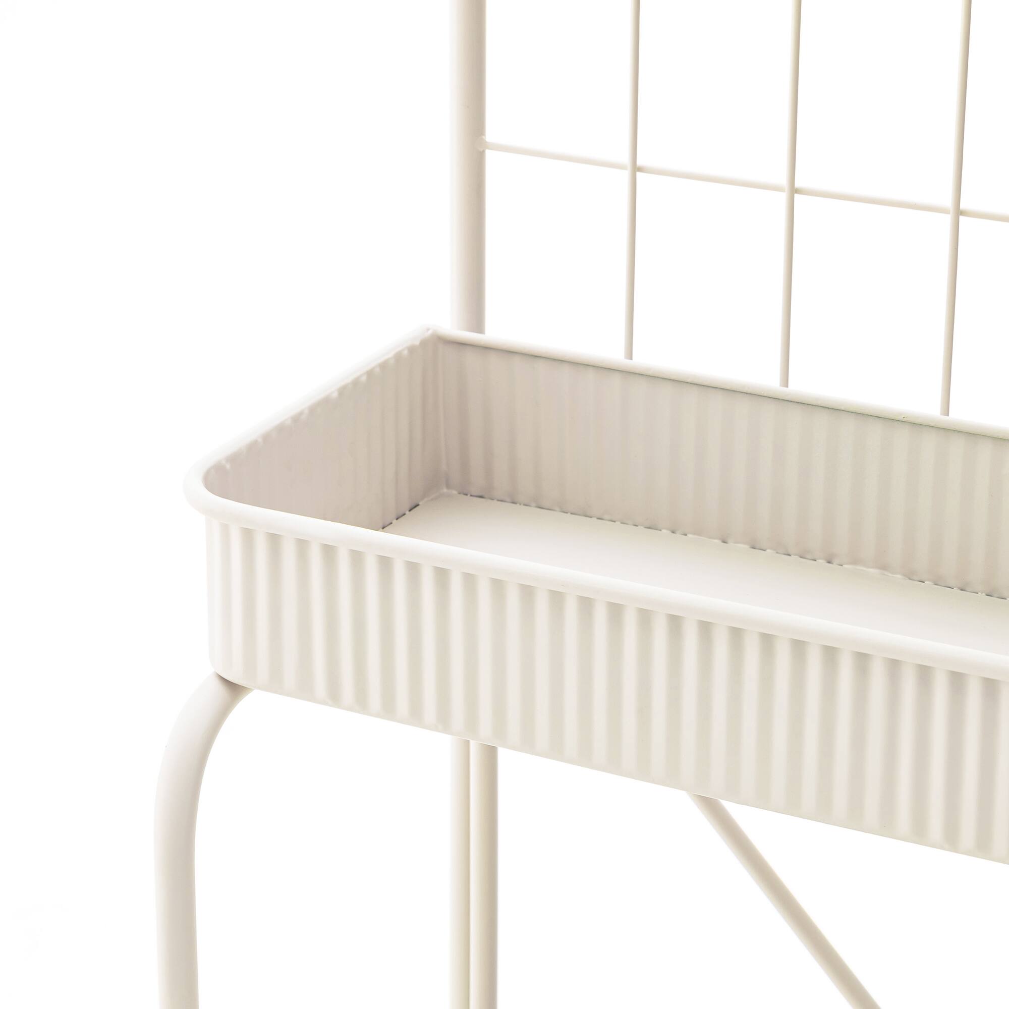 Glitzhome&#xAE; 68&#x22; 3-Tier White Metal Shelf Planter Stand
