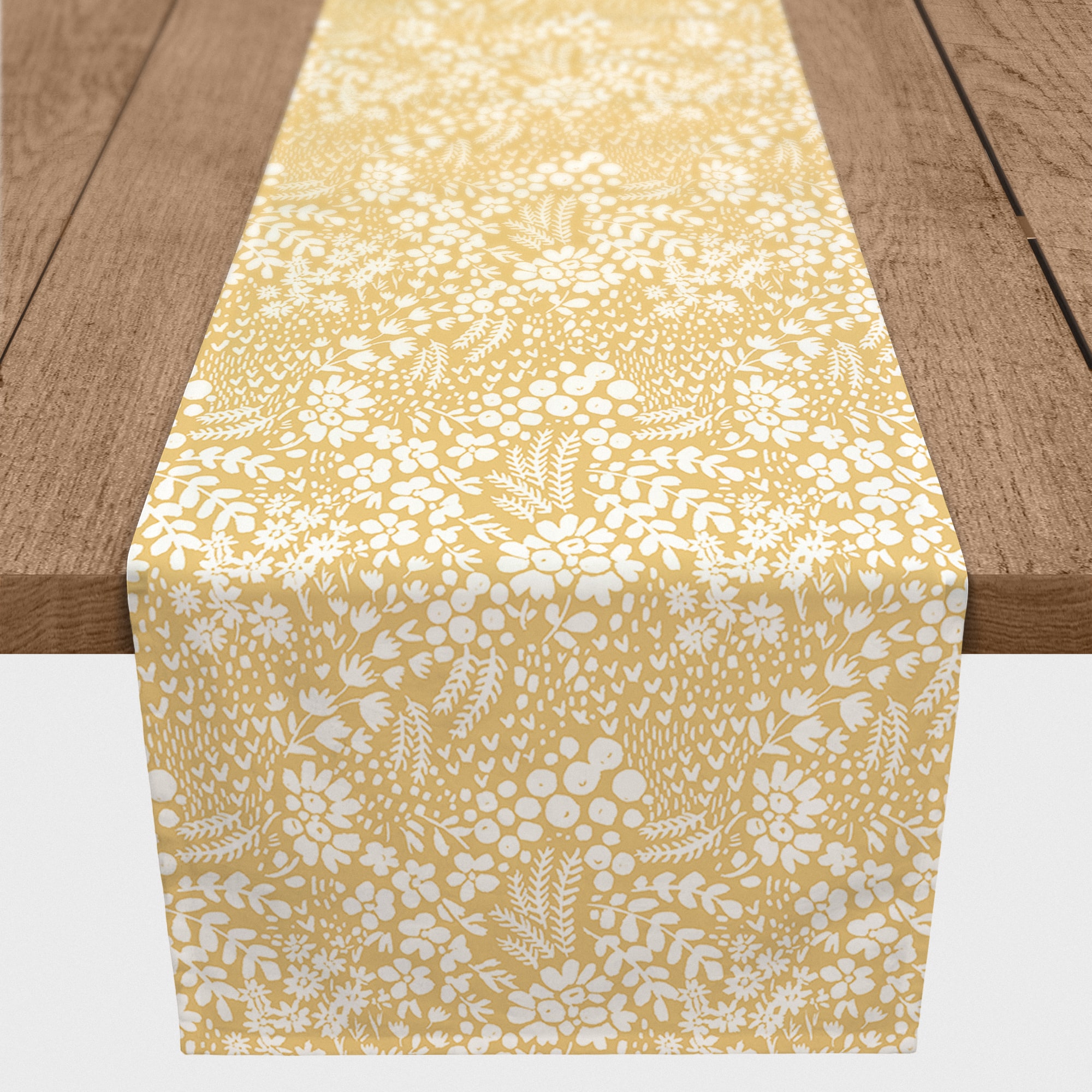 90&#x22; Dainty Floral Cotton Twill Table Runner
