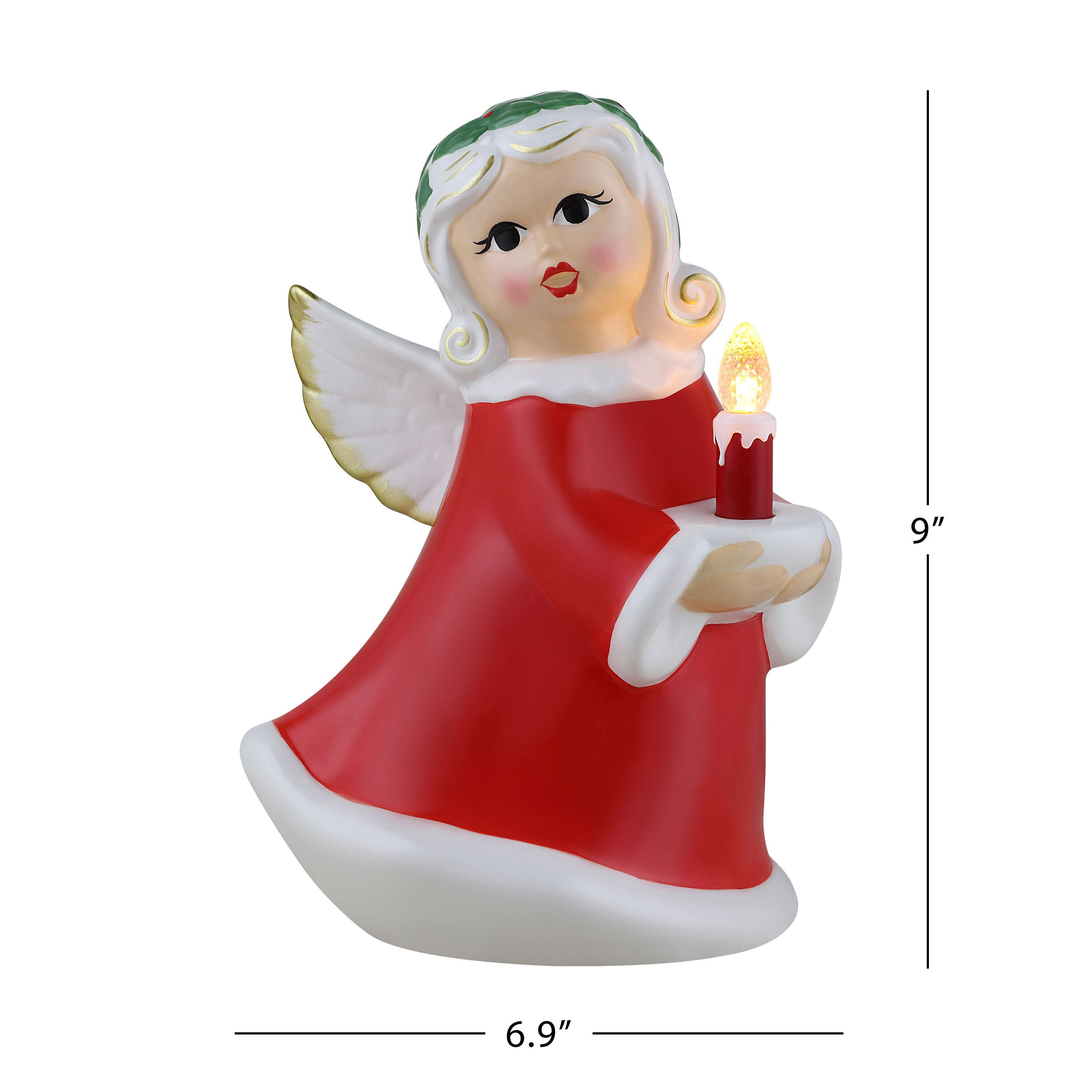 9&#x22; Nostalgic Ceramic Lit Angel