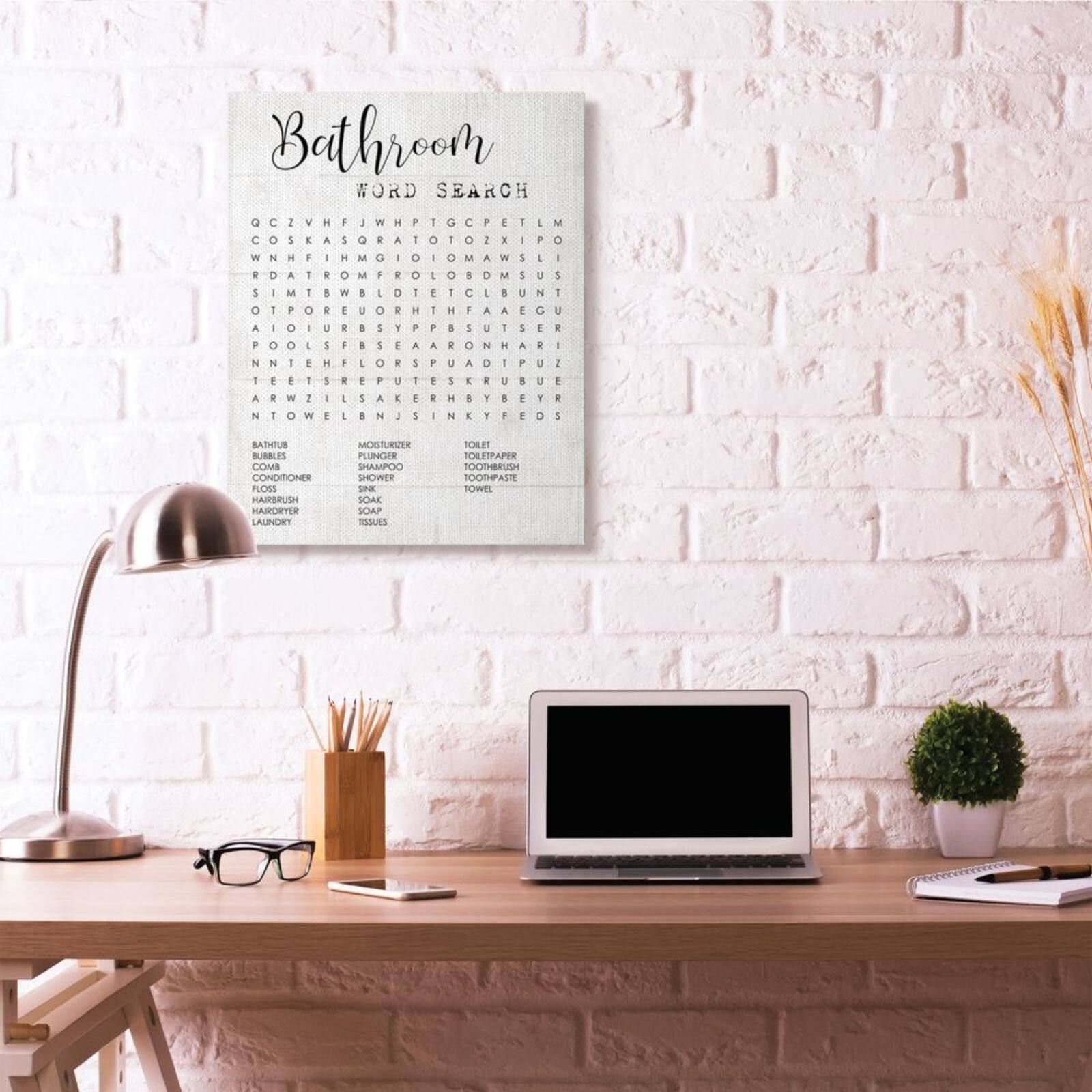 Stupell Industries Bathroom Word Search Wall Art