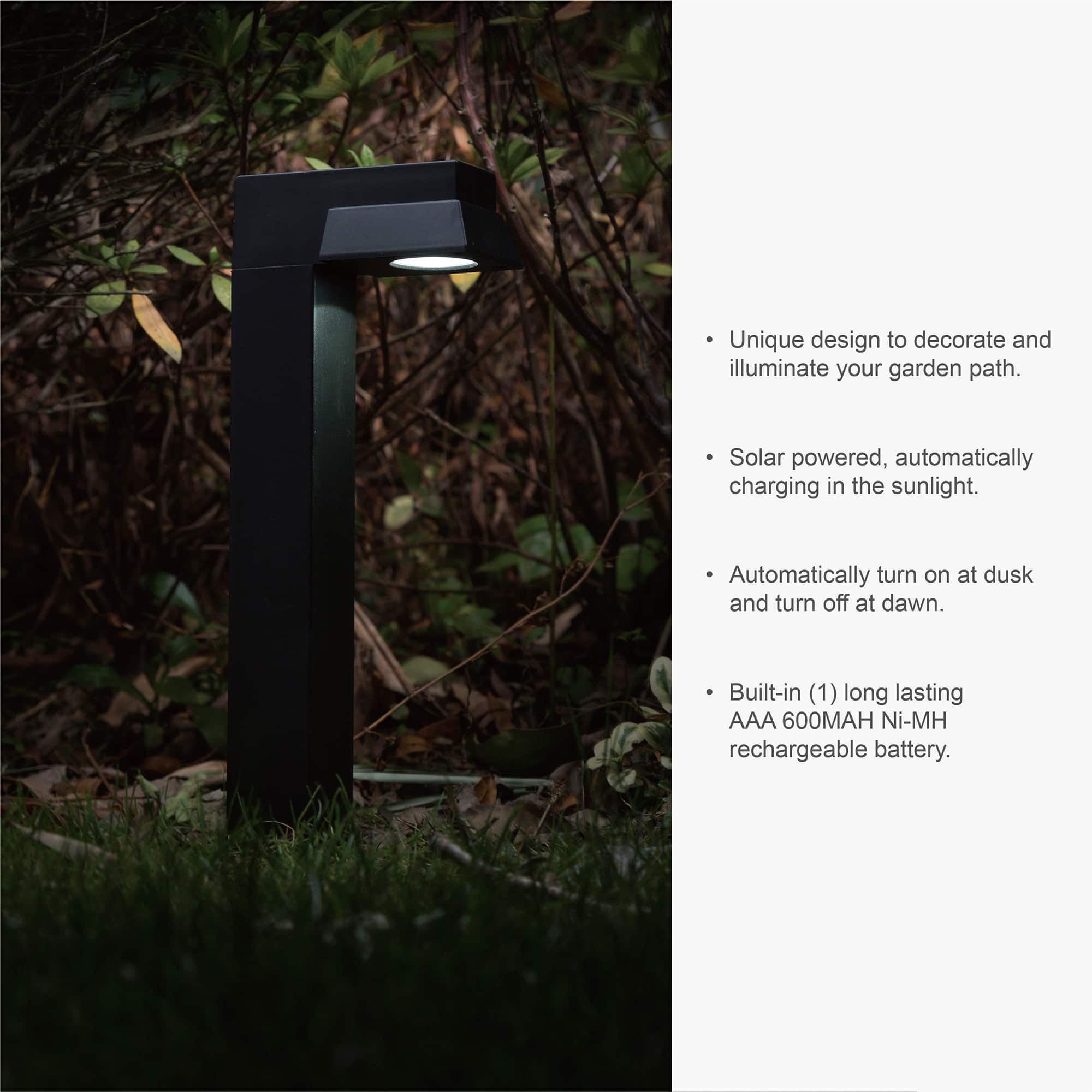 Glitzhome® 15" Solar Powered LED Pathway Ground Lights Set
