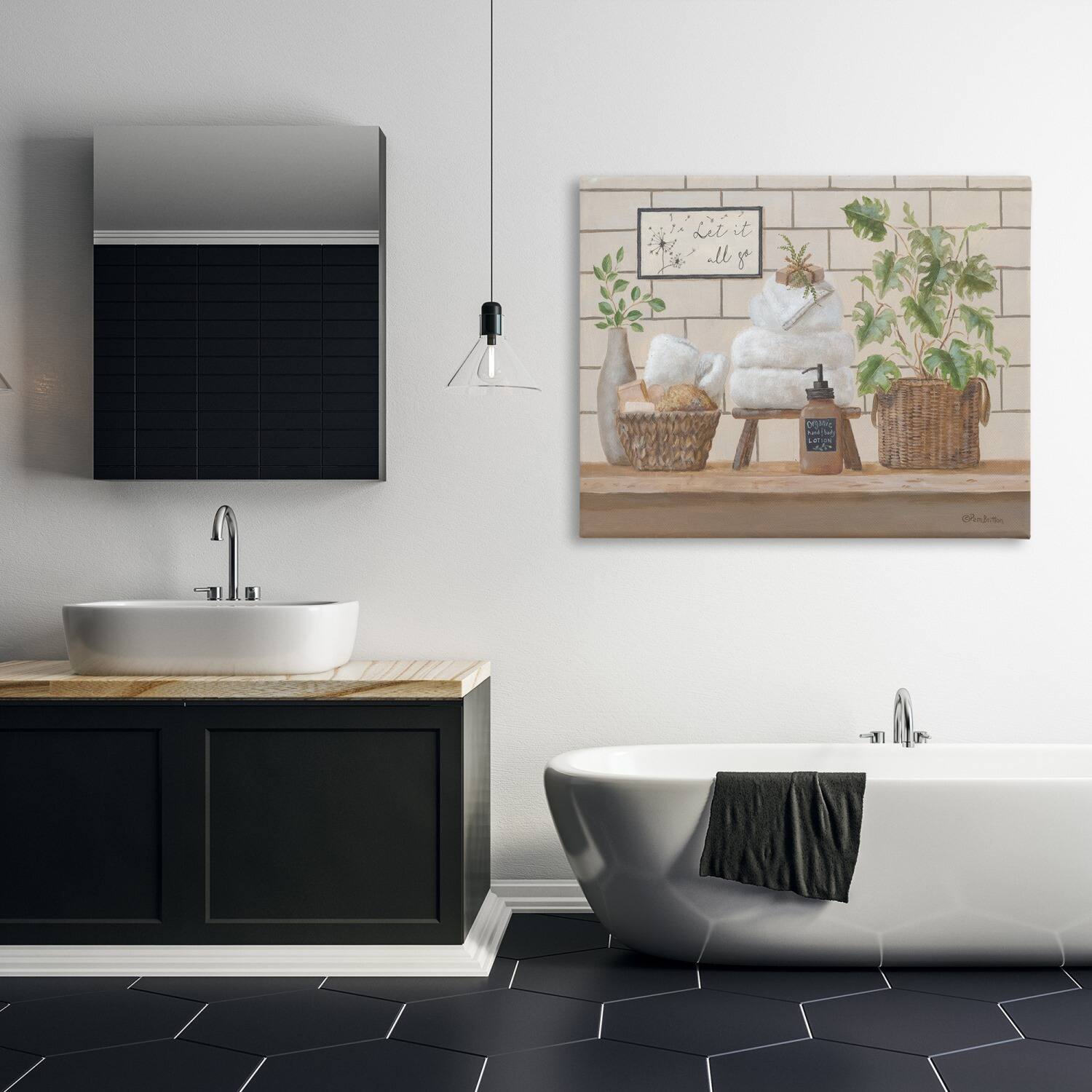 Stupell Industries Comforting Bathroom Spa Still Life Canvas Wall Art