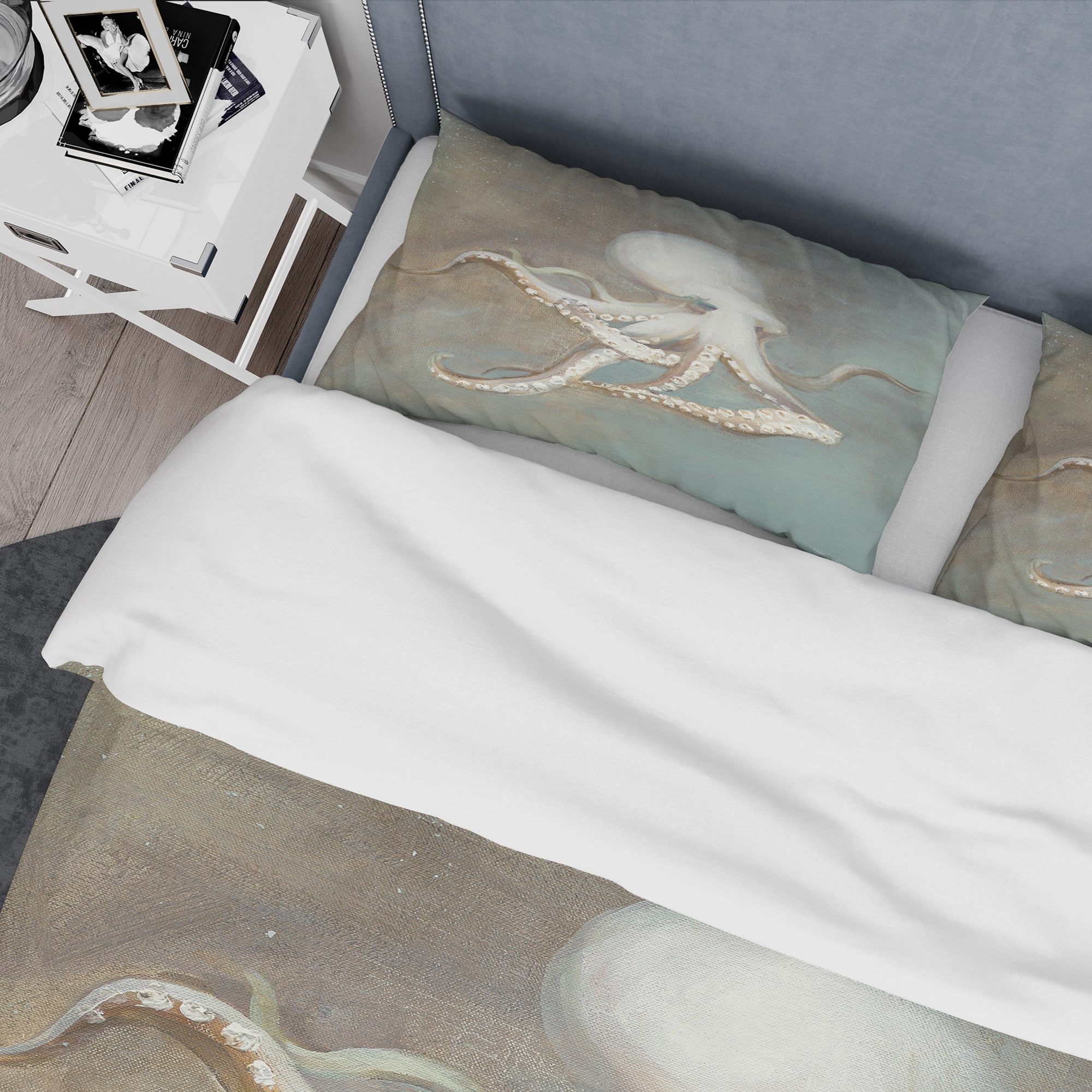 Designart &#x27;Octopus Treasures from the Sea&#x27; Coastal Bedding Set - Duvet Cover &#x26; Shams