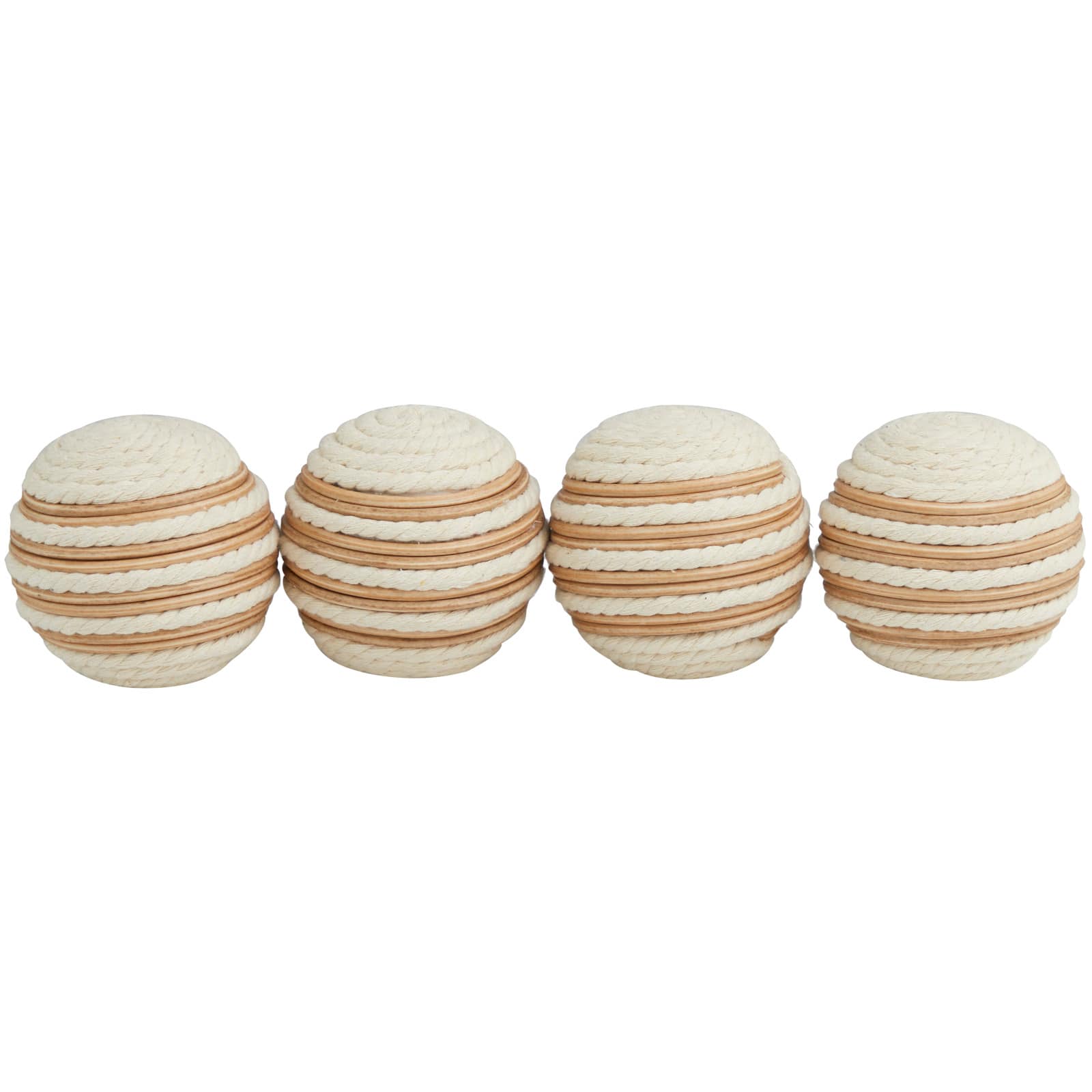 White Striped Handmade Jute Orbs & Vase Filler Set
