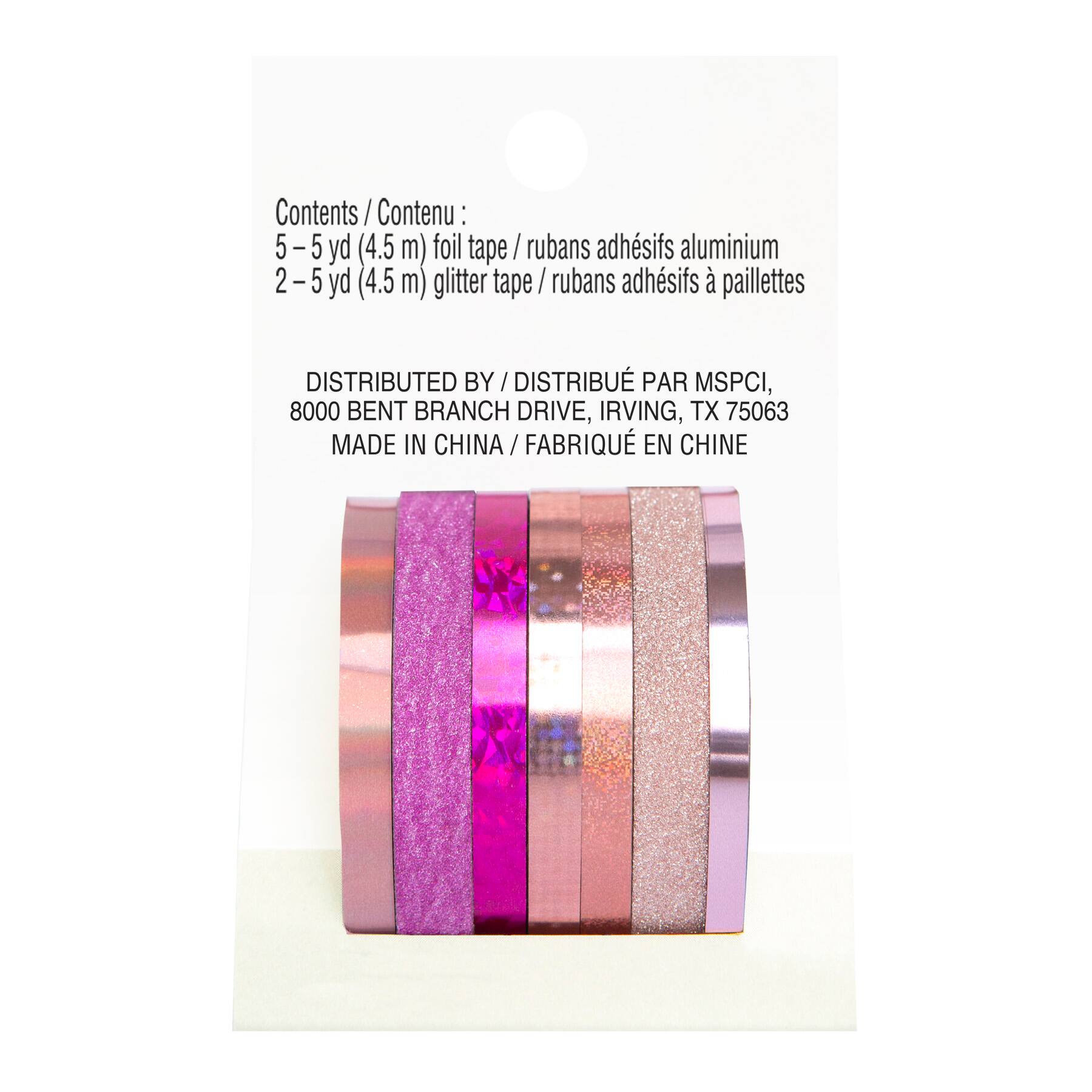 12 Packs: 7 ct. (84 total) Pink Foil & Glitter Crafting Tape Set by Recollections™