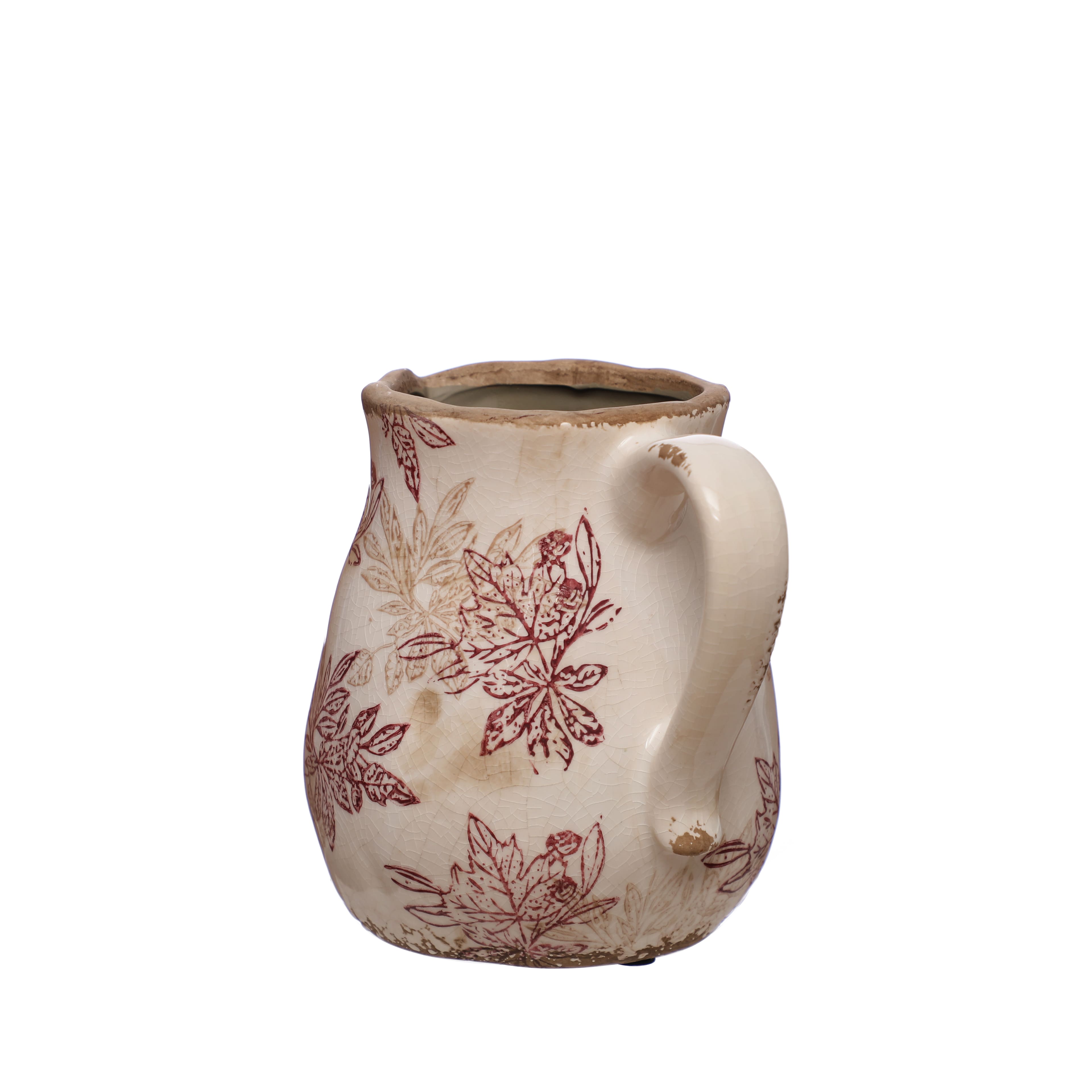 6.25" Floral Crackle Ceramic Pitcher by Ashland®