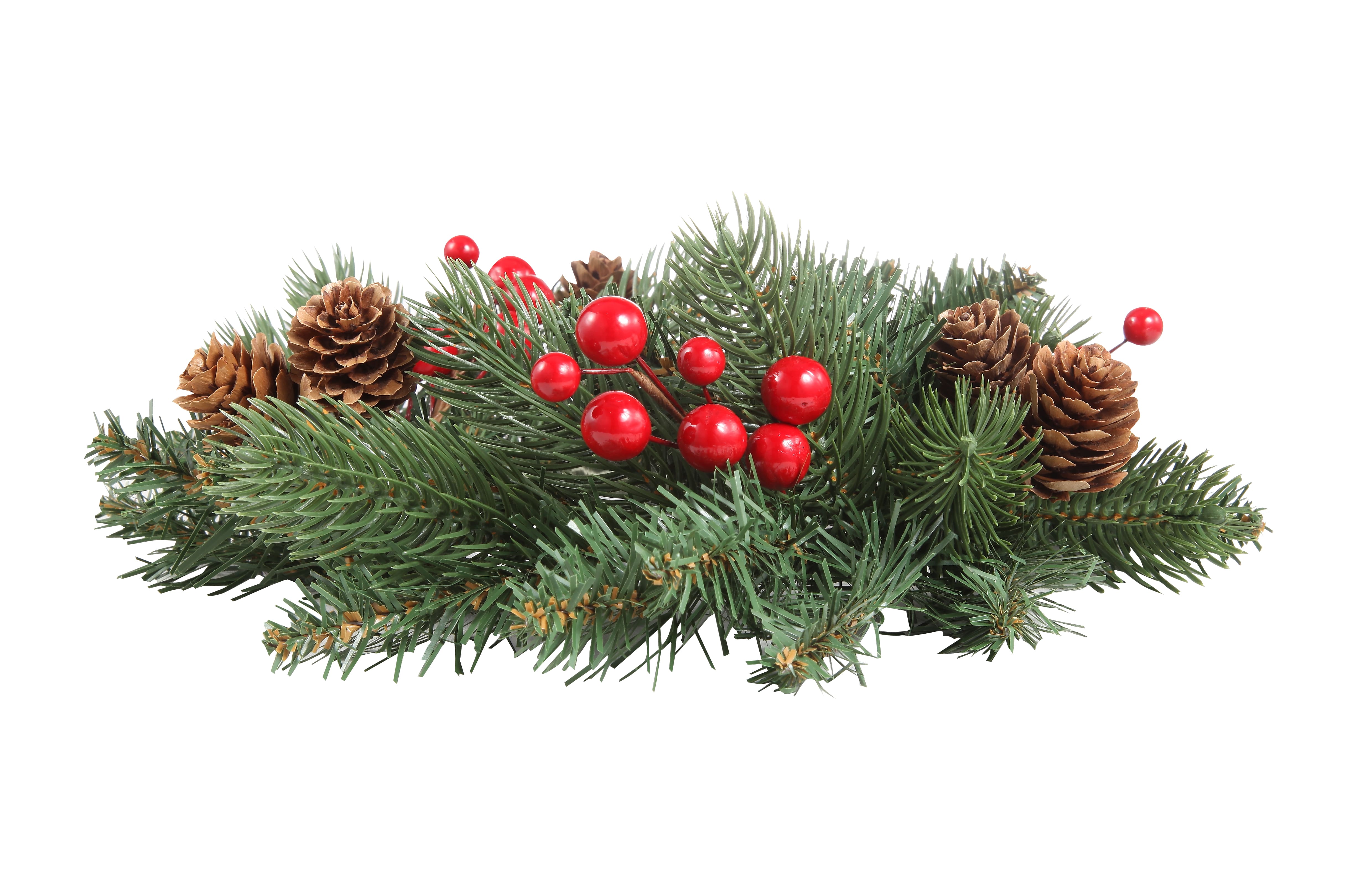 Red Berries & Pine Cones Classic Adjustable Candle Ring Set