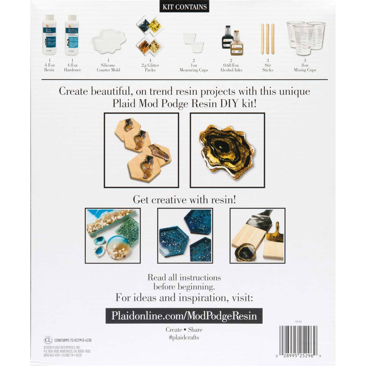 Mod Podge&#xAE; Black &#x26; Gold Do-It-Yourself Geode Coaster Kit