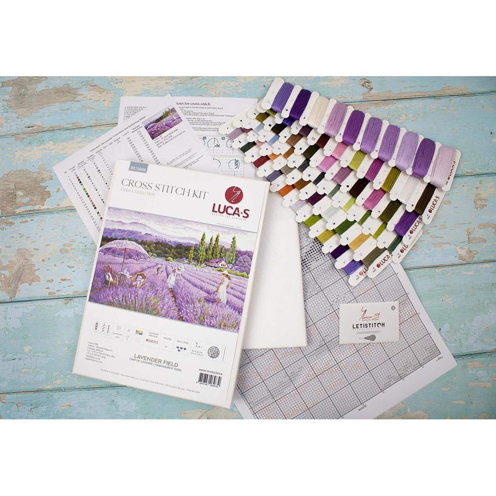 Luca-s Lavender Field Counted Cross Stitch Kit