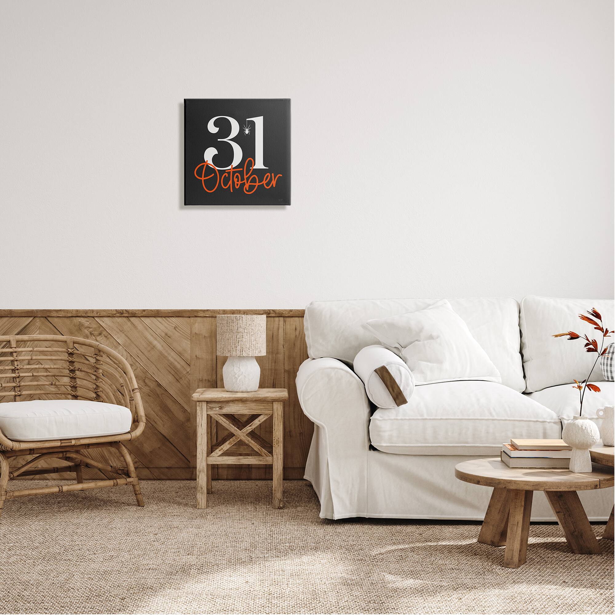 Stupell Industries 31 October Halloween Date Canvas Wall Art