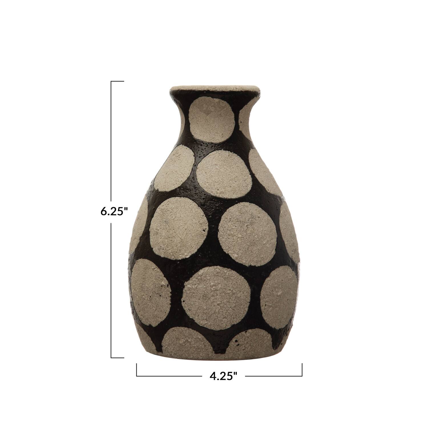 Hello Honey® Terracotta Vase with Wax Relief Dots