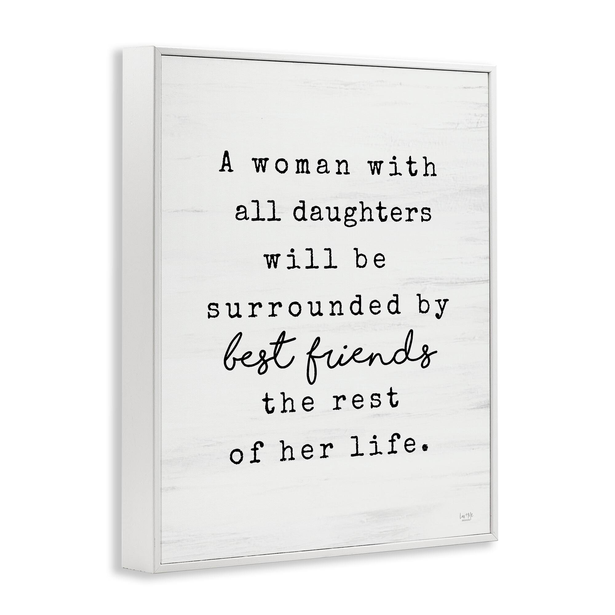 Stupell Industries Woman With All Daughters Loving Family Quote Framed Giclee Art