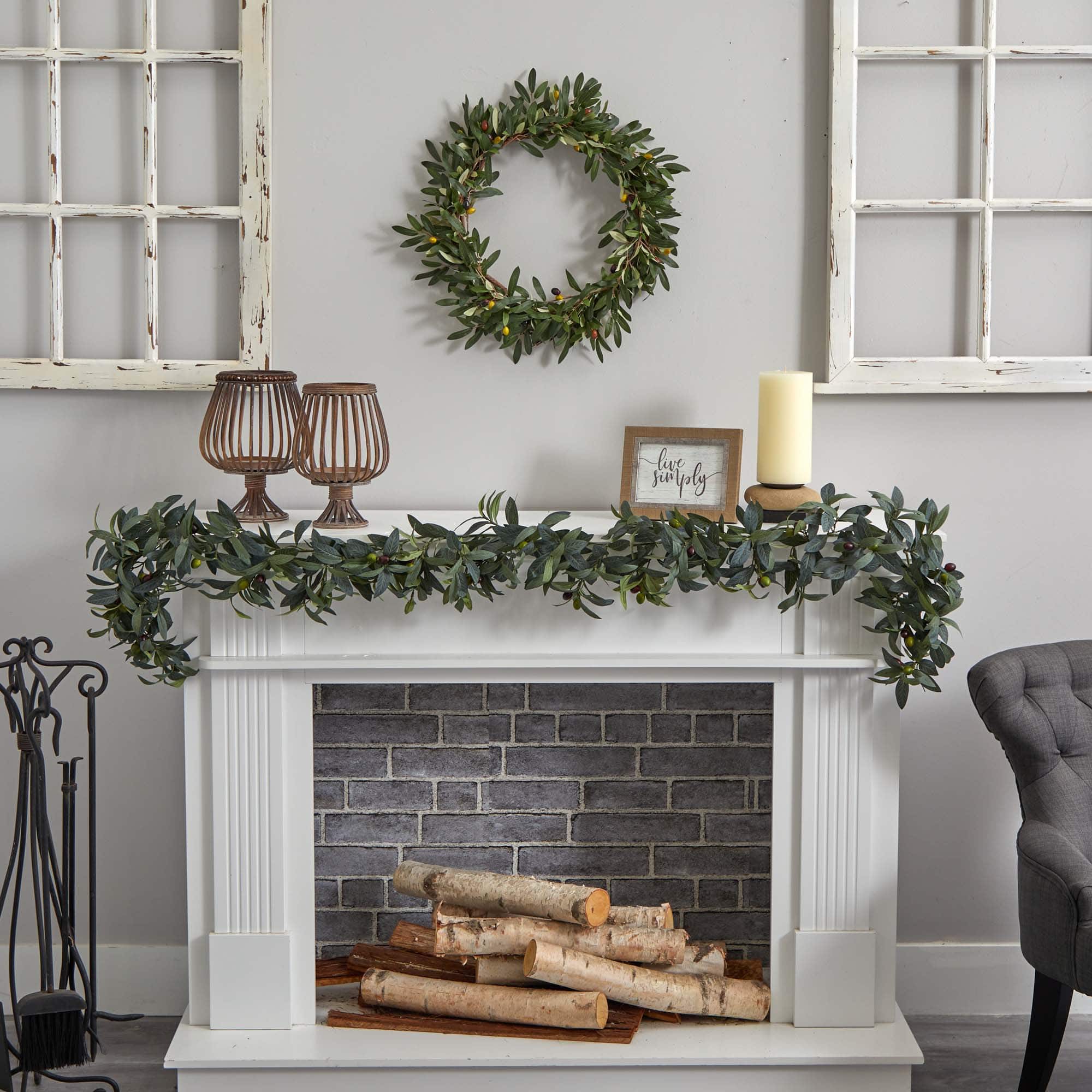 6.5ft. Olive Branch Garland