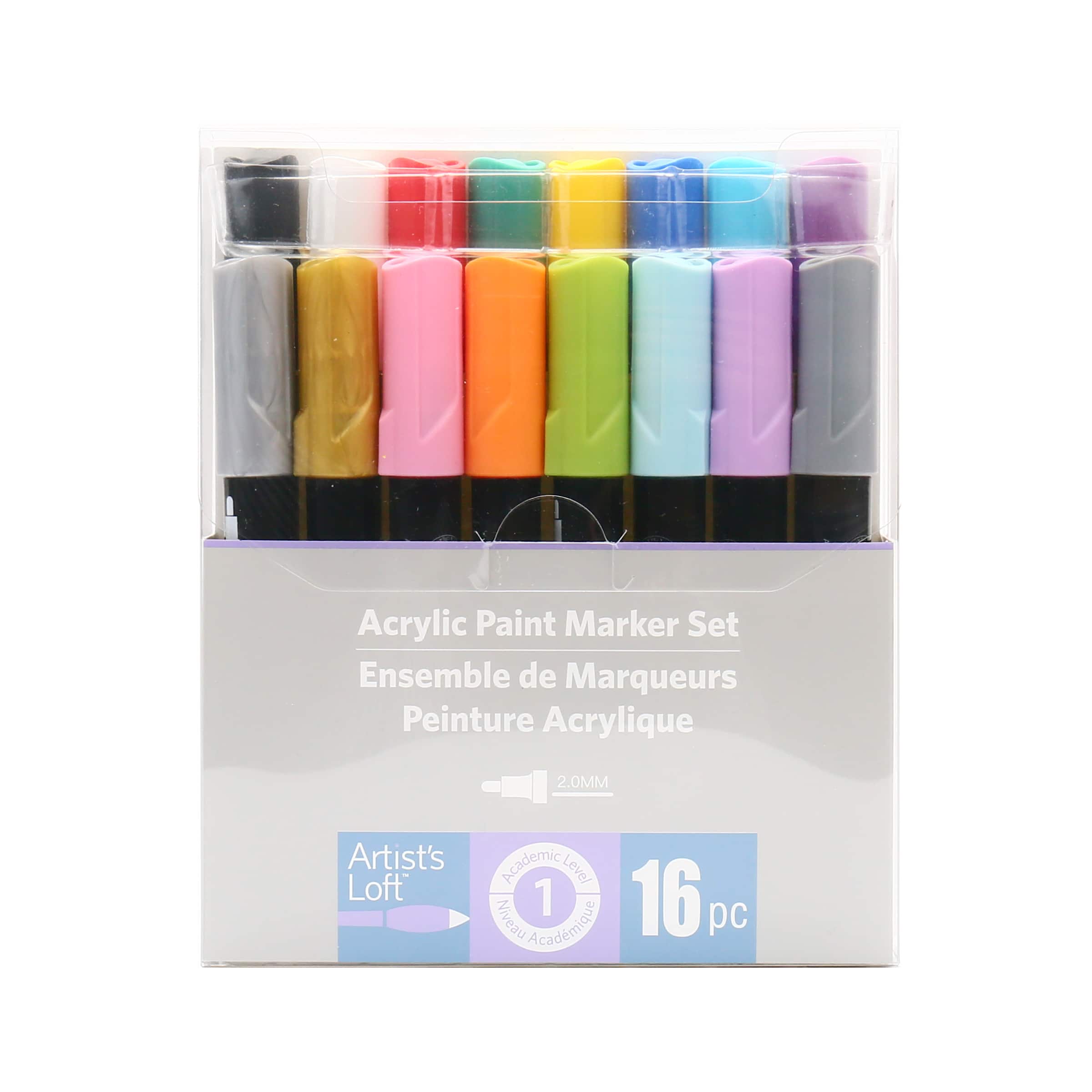 16 Colour Acrylic Paint Marker Set by Artist's Loft™