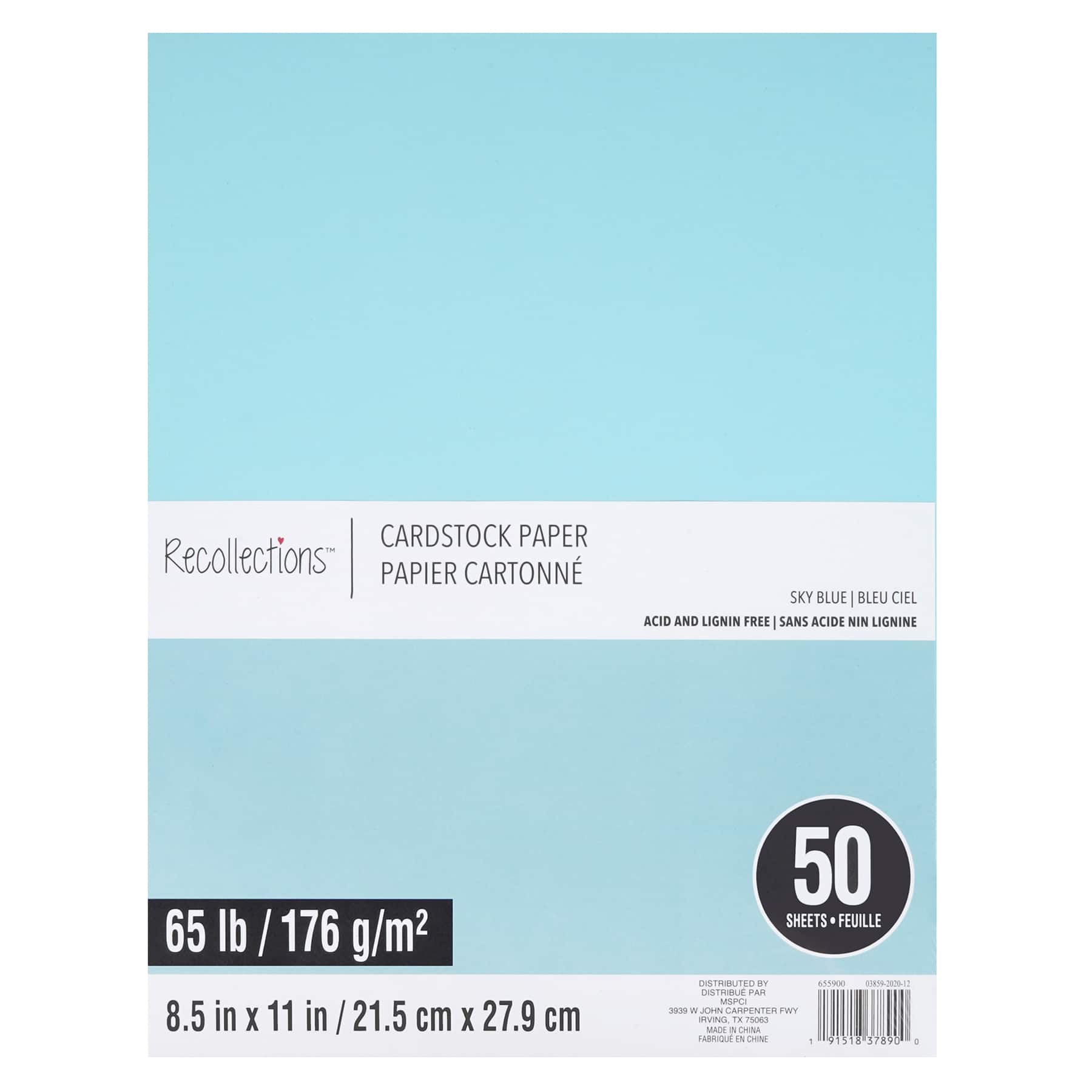Blue Cardstock Paper - 8.5 x 11 inch - 65 lb. - 50 Sheets 100% Recycled  Cover from Cardstock Warehouse