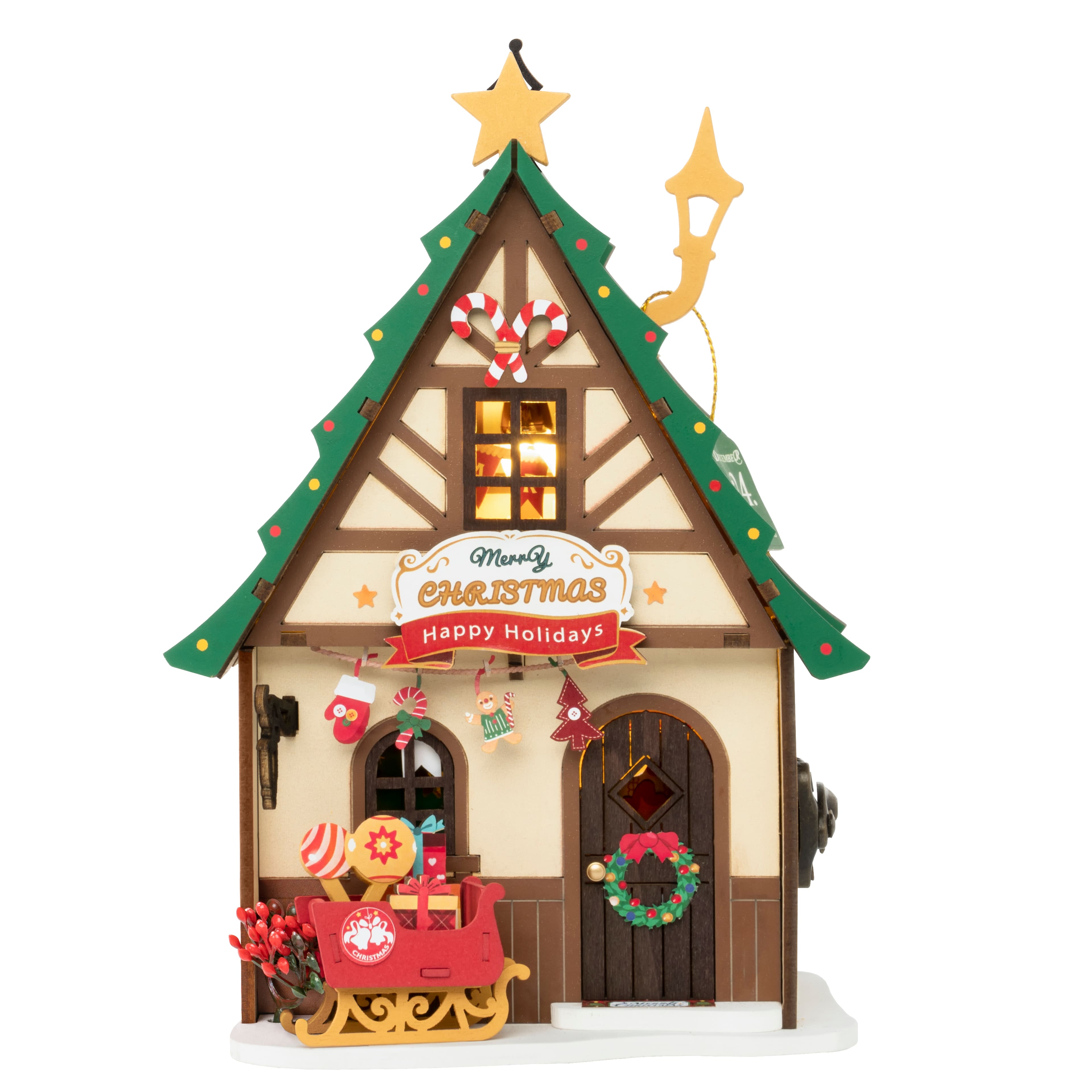 Rolife&#xAE; Twinkling Christmas House DIY Miniature House Kit