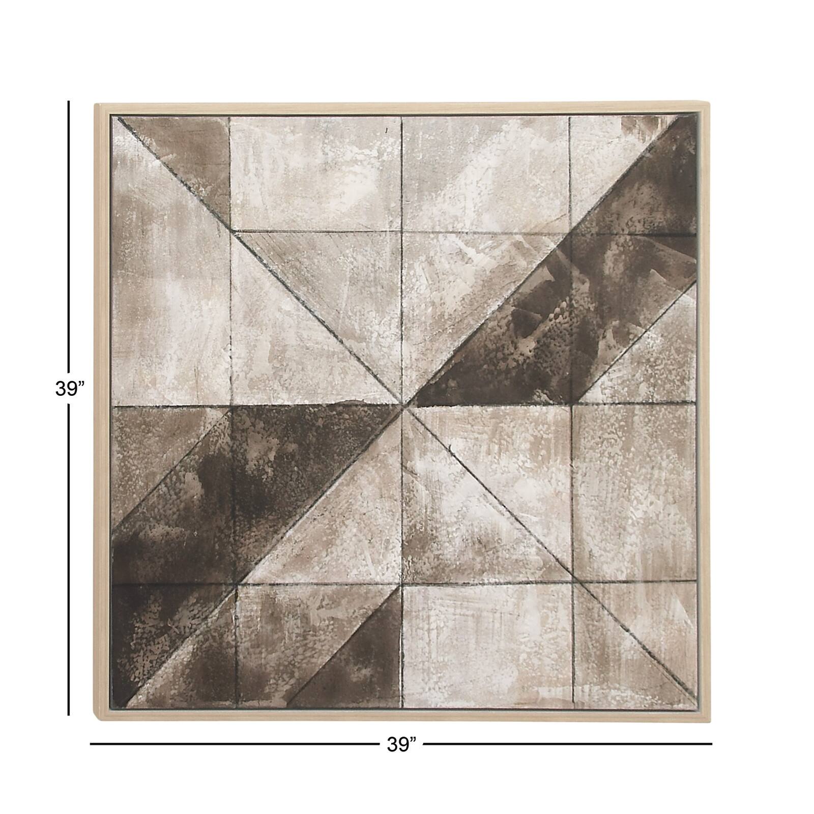 White Contemporary Canvas Wall Art, 39&#x22; x 39&#x22;