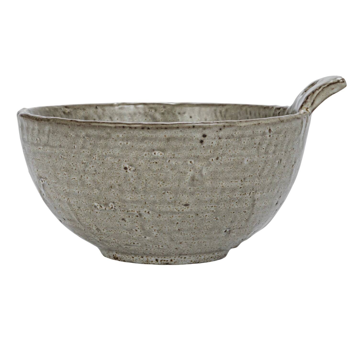 Hello Honey® 5.5" Cream Stoneware Bowl with Handle
