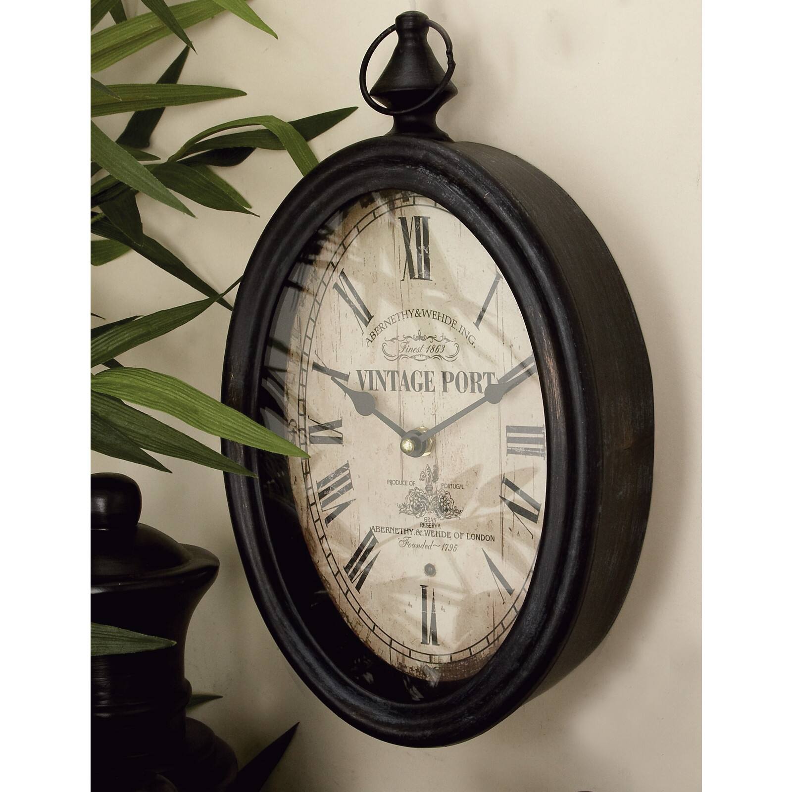 15&#x22; Metal Vintage Wall Clock, 2ct.