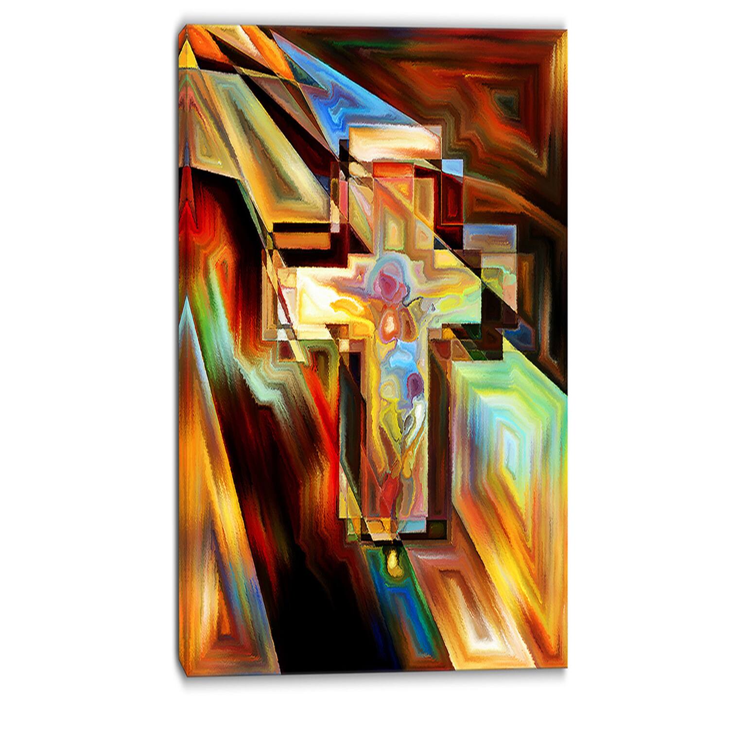 Designart - Light of the Cross - Abstract Canvas Artwork