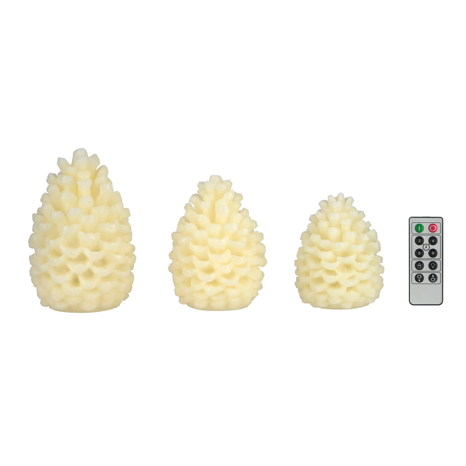 Ivory LED Novelty Wax Pinecone Set by Ashland&#xAE;