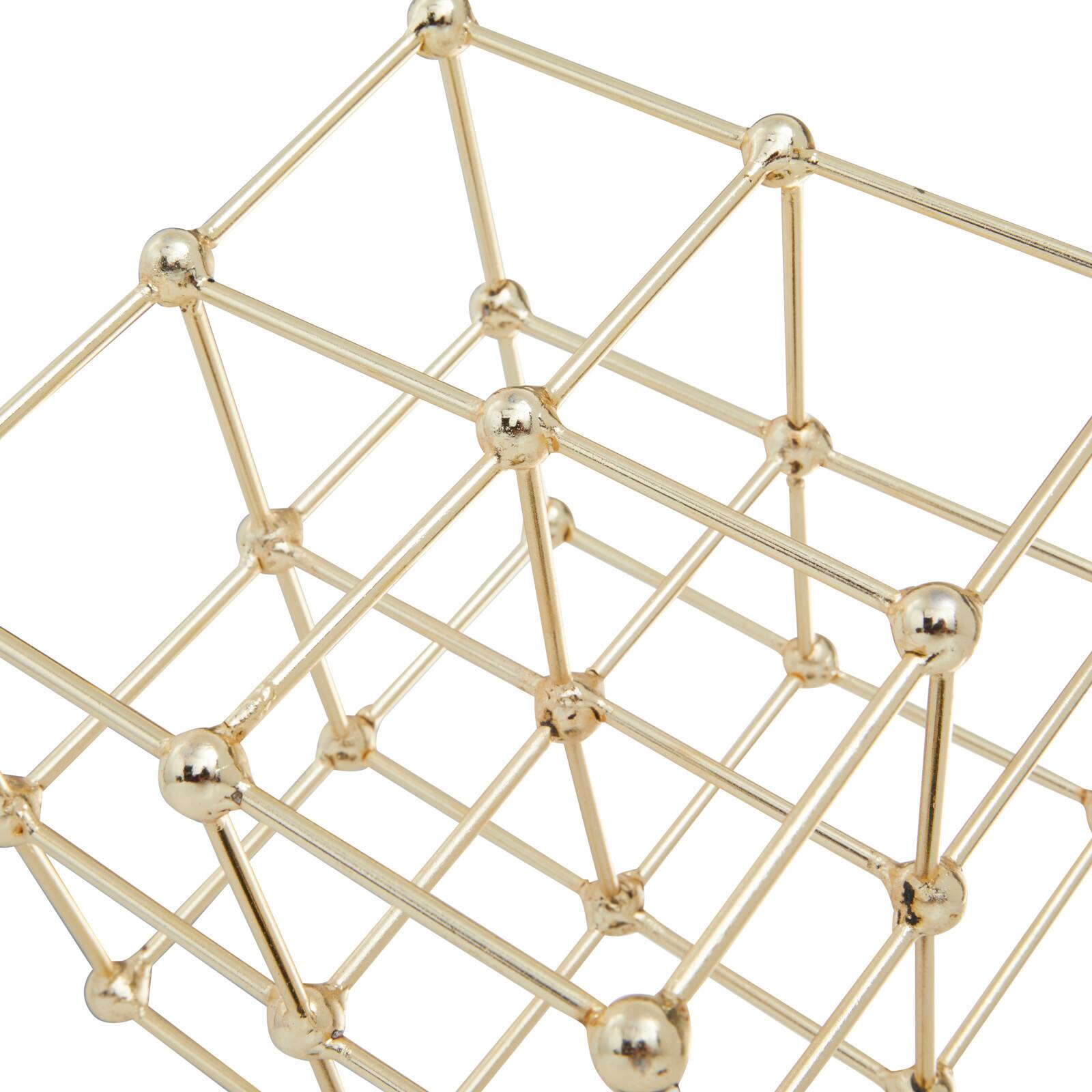 Gold Marble Modern Sculpture, 12" x 9" x 9"