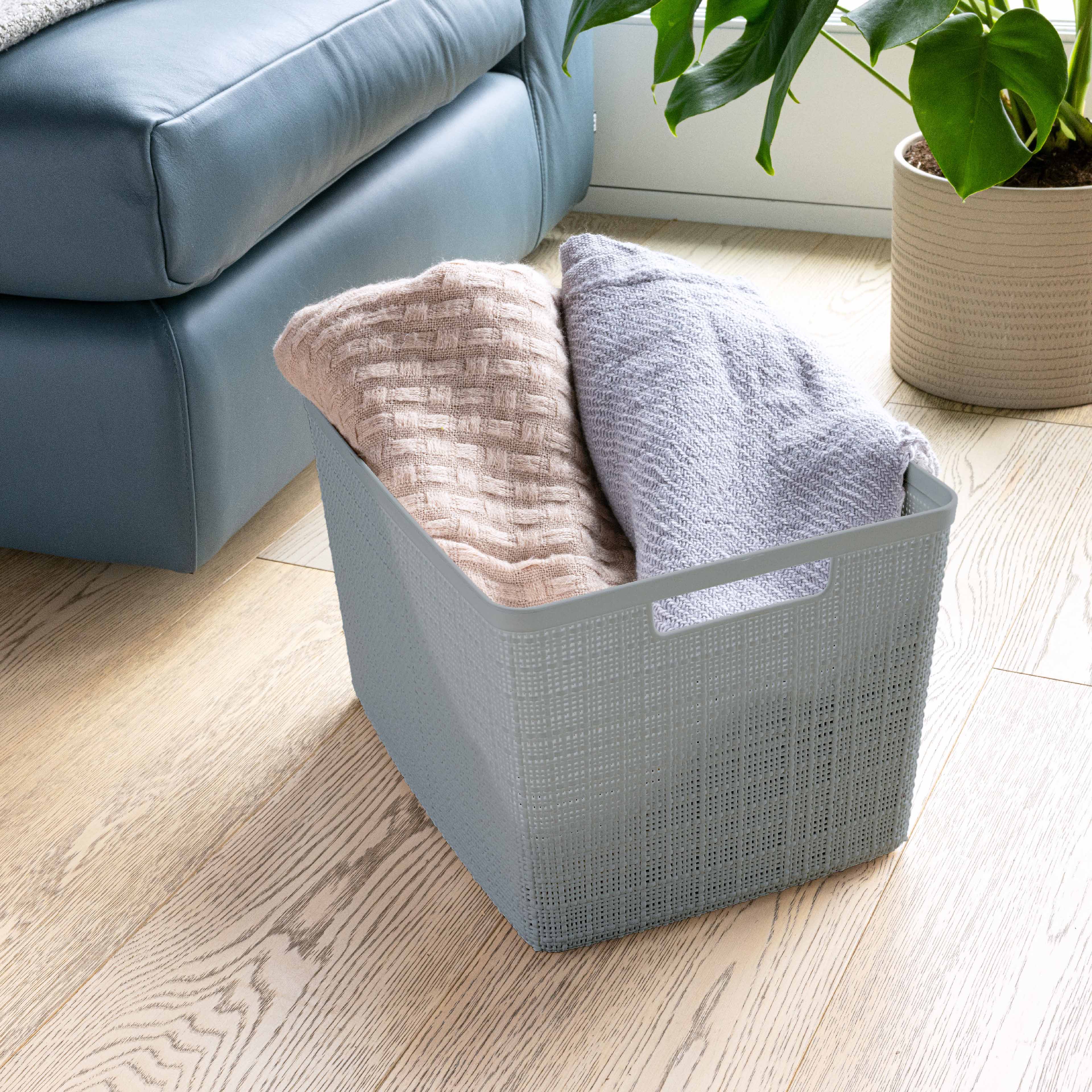 Curver® Jute Gray Plastic Storage Basket Organizer