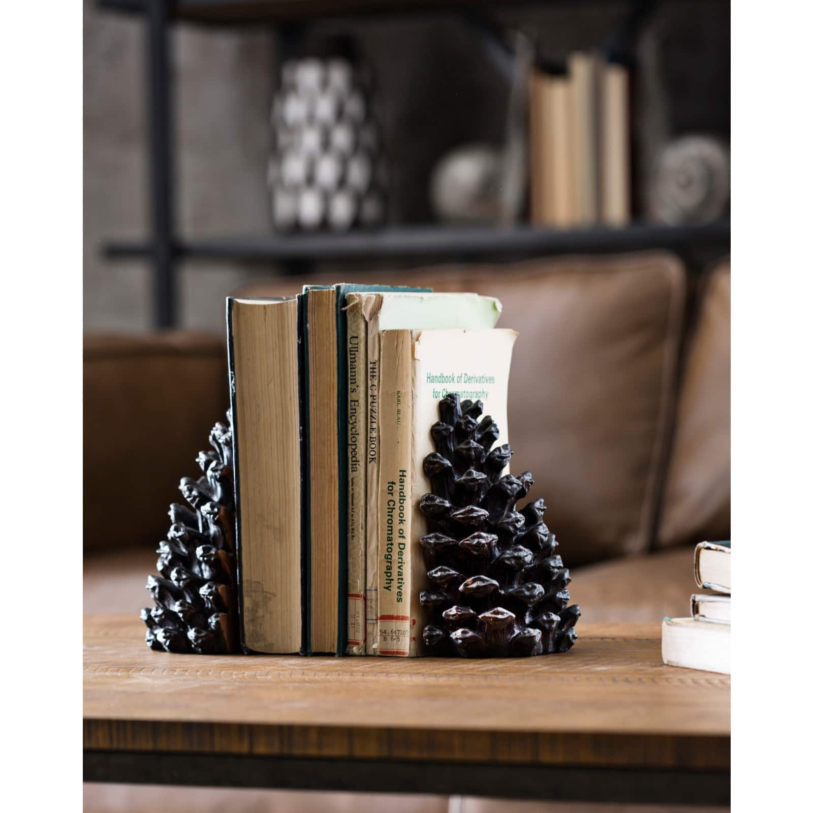 Pinecone Bookends Set