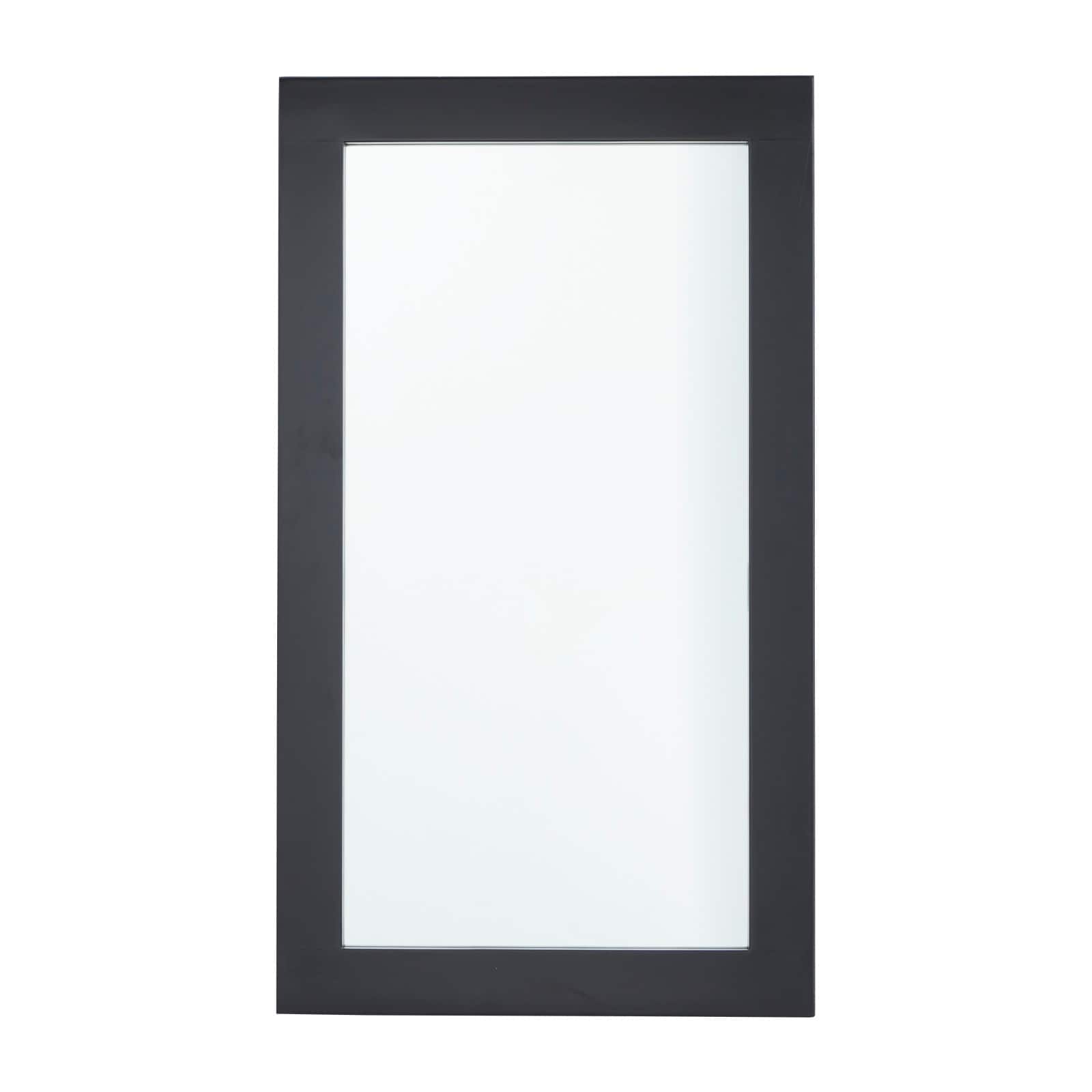42&#x22; Black Rectangle Wood Contemporary Wall Mirror