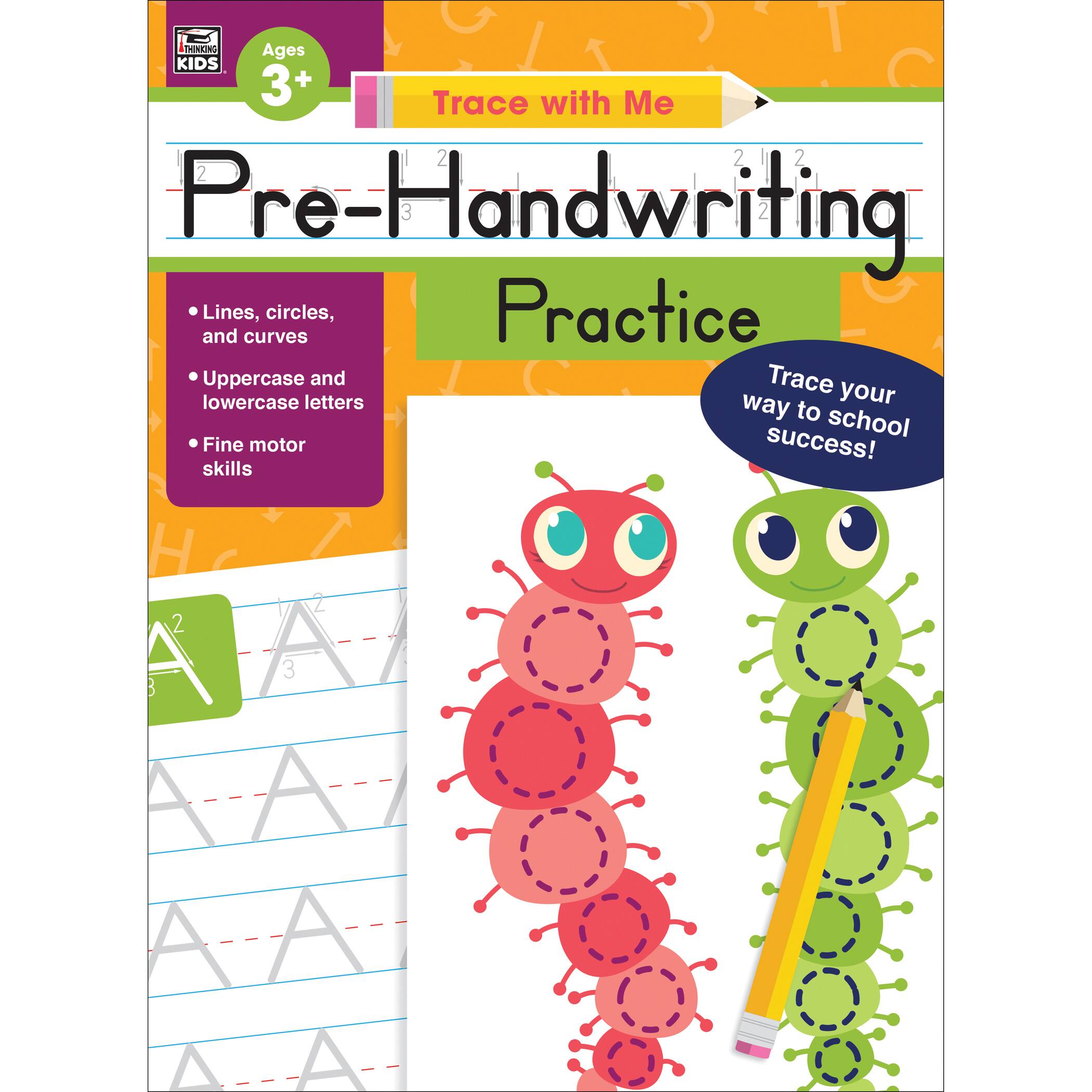 Thinking Kids Trace with Me Pre-Handwriting Practice Activity Books, 3ct.