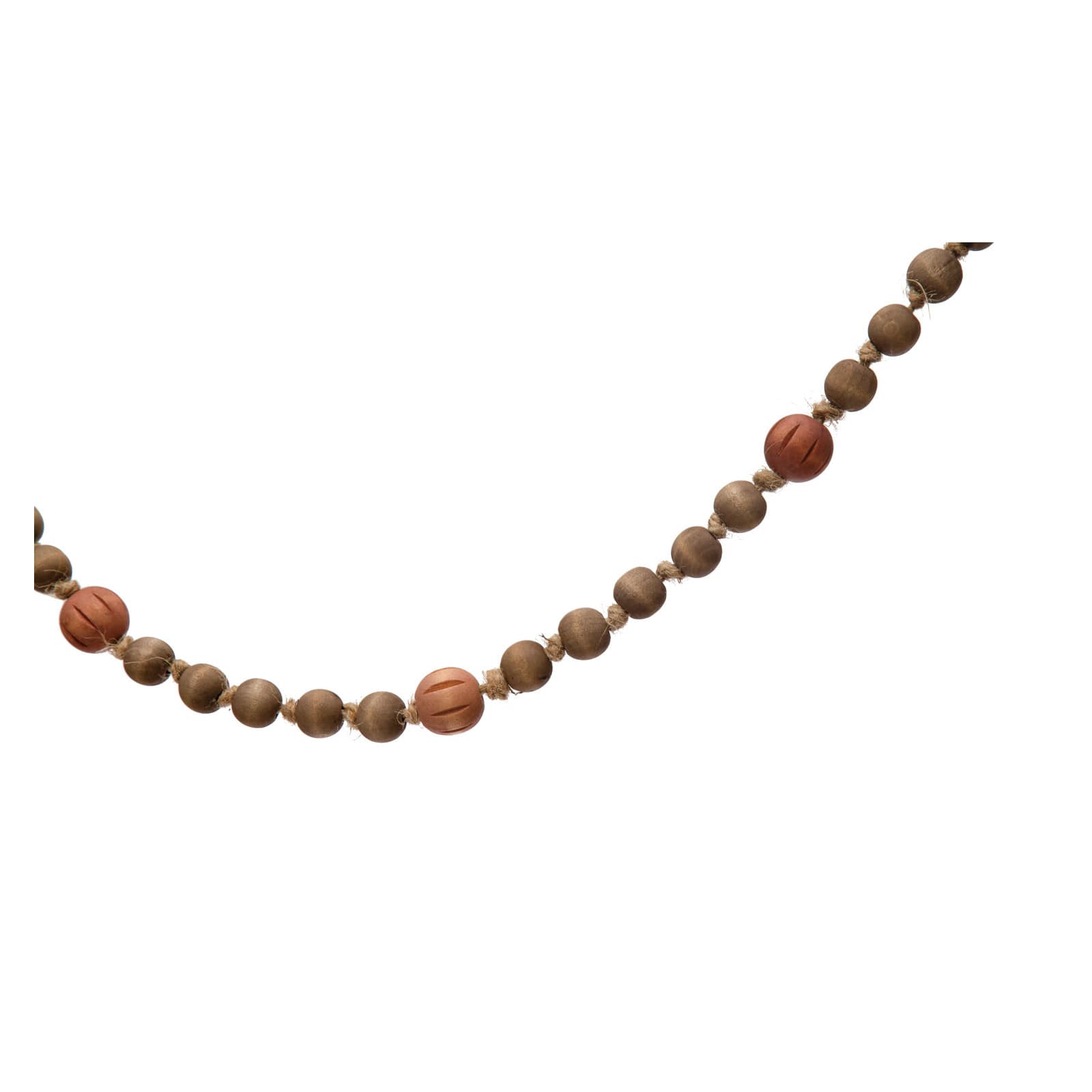 Hello Honey&#xAE; 40&#x22; Paulownia Wood Beads, Jingle Bells &#x26; Jute Tassels Garland