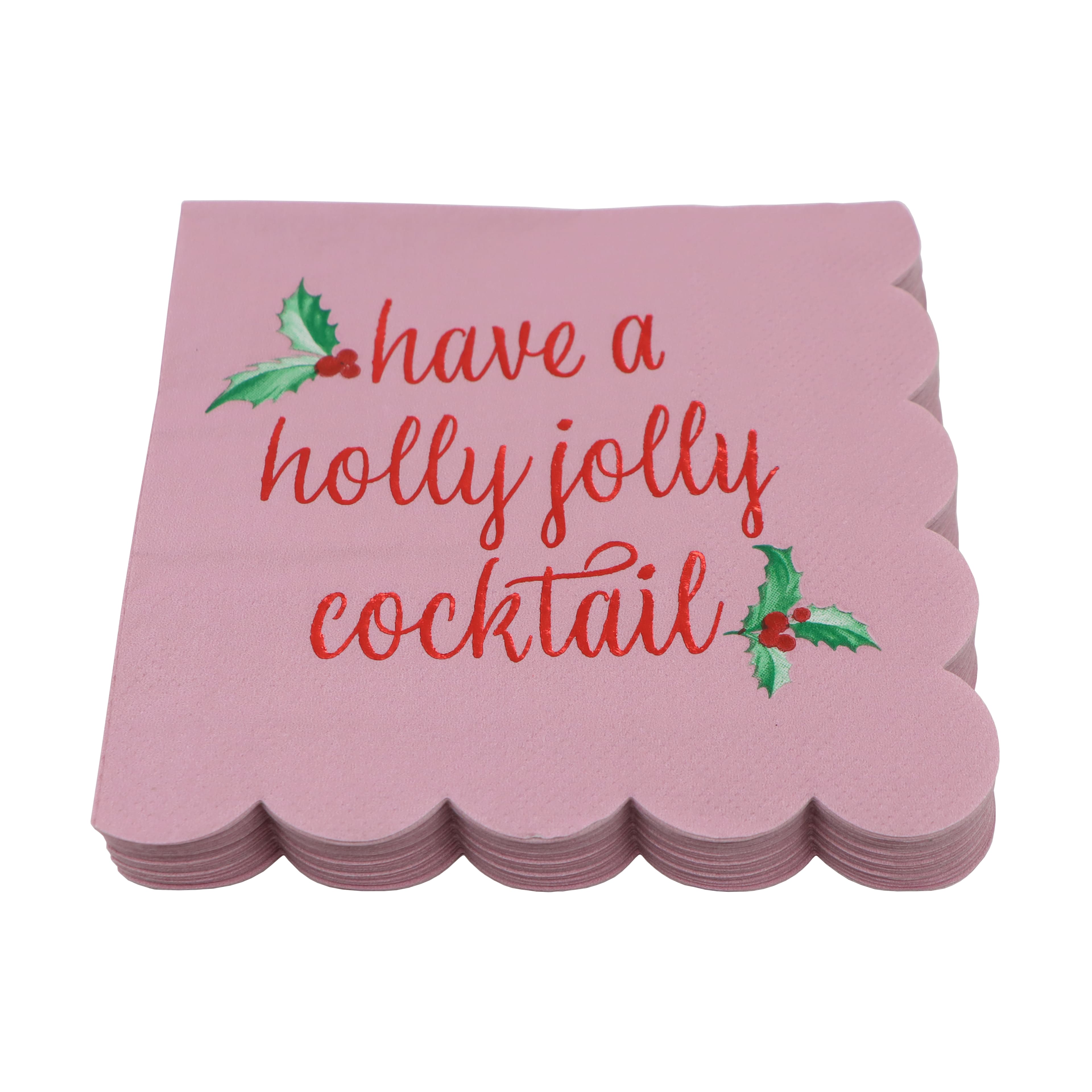 Holly Jolly Beverage Napkins, 20ct. by Celebrate It&#x2122;