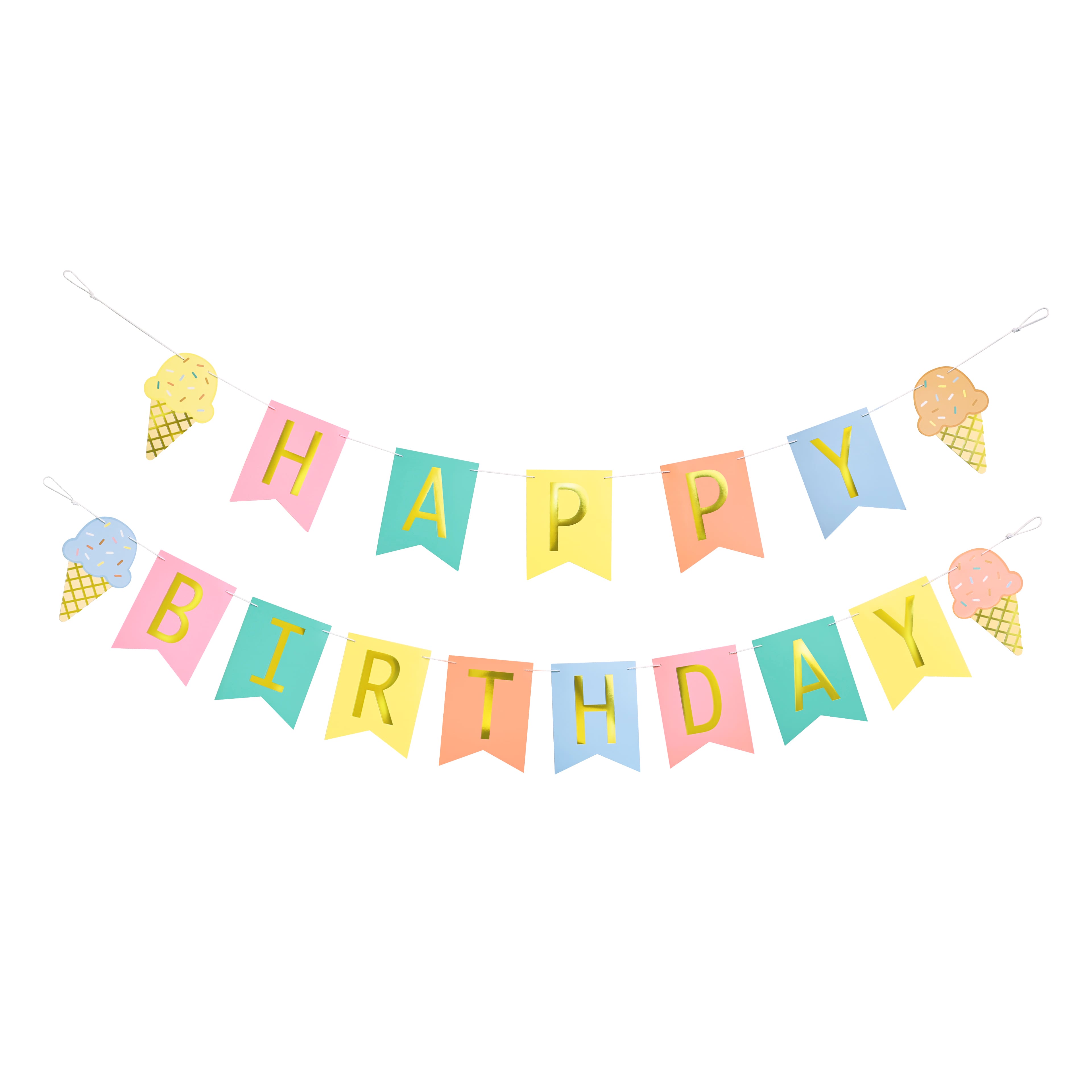 5ft. Ice Cream Happy Birthday Banner Set by Celebrate It&#x2122;