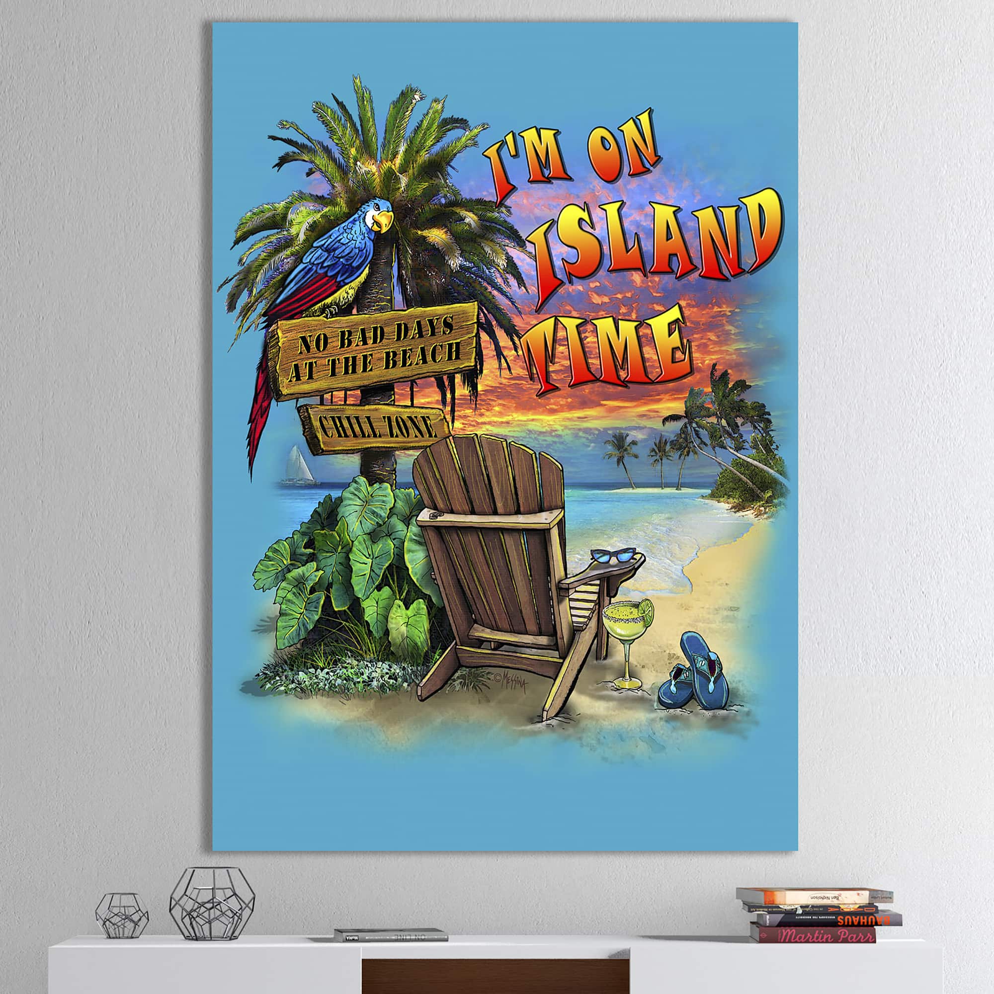 Designart - Tropical Vibes Island Time - Cottage Canvas Wall Art