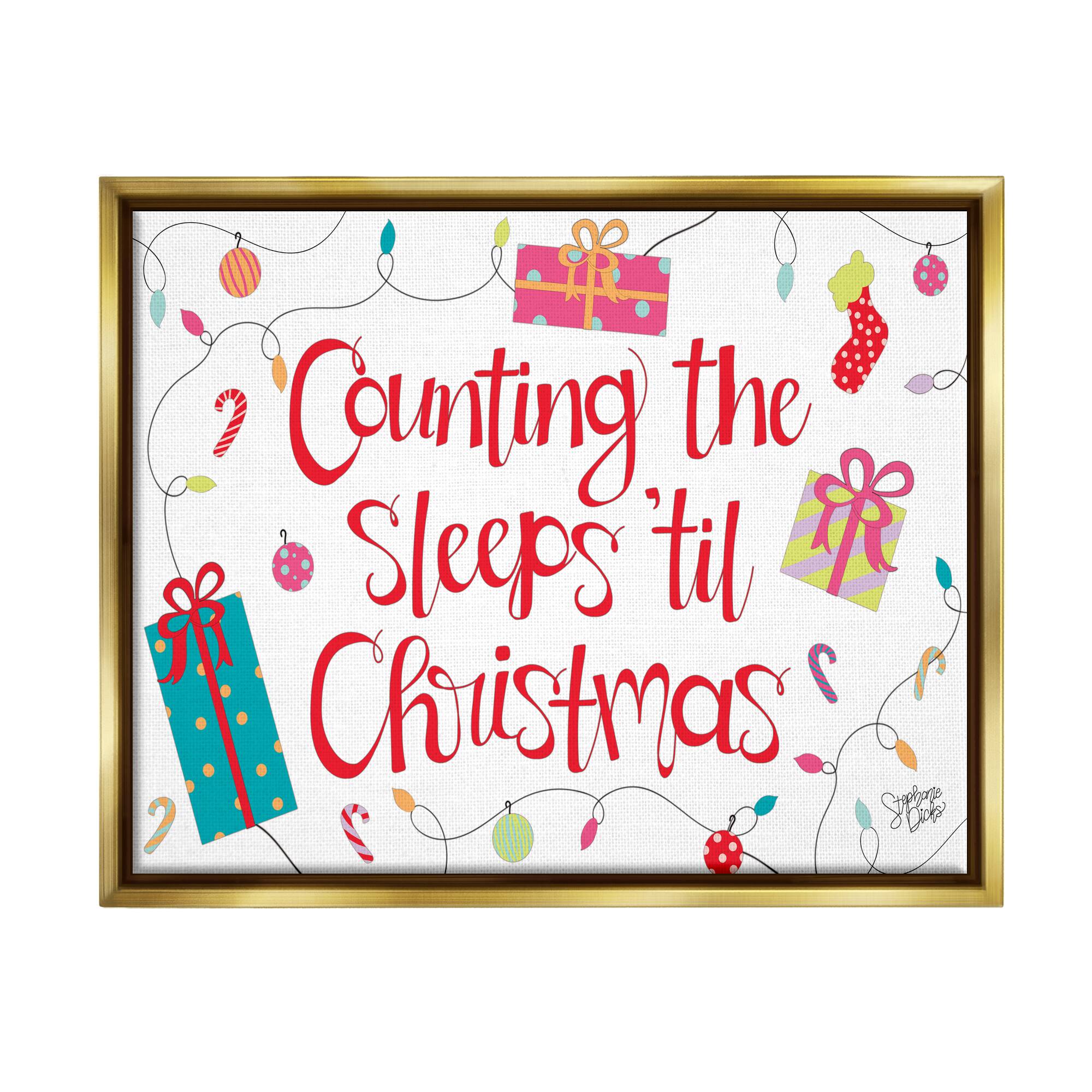 Stupell Industries Counting The Sleeps 'Til Christmas Framed Floater Canvas Wall Art