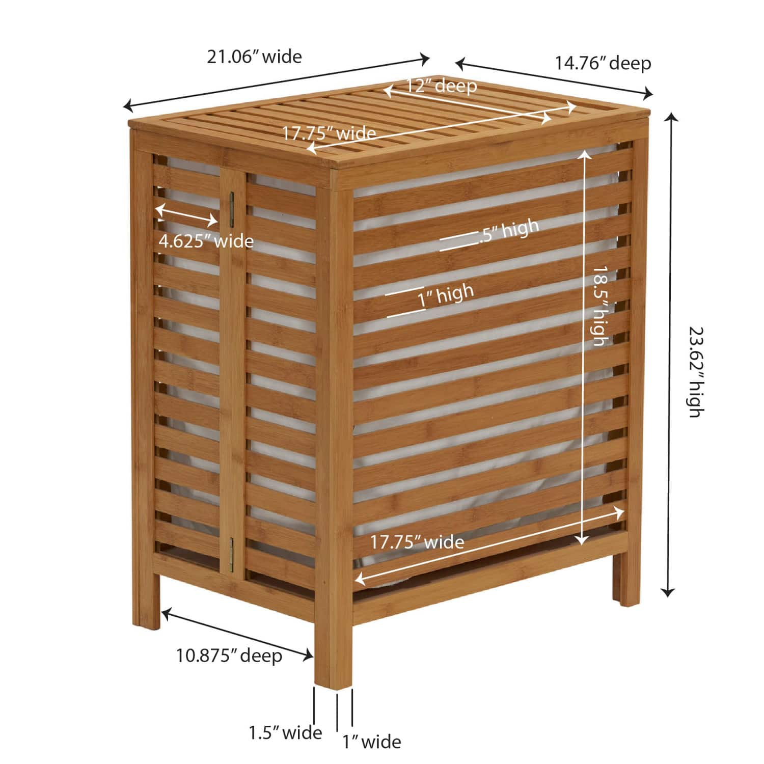 Household Essentials Bamboo Laundry Hamper