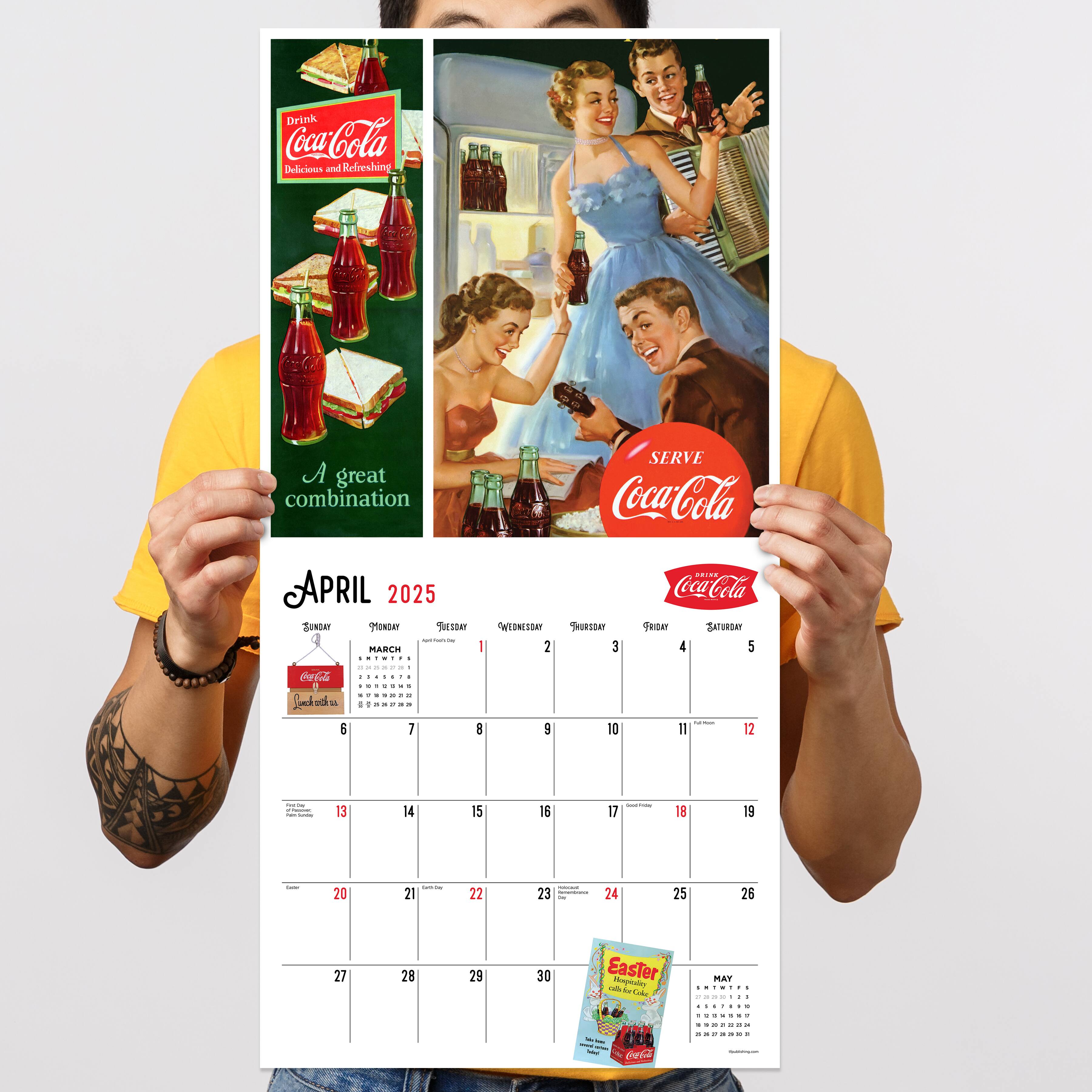 TF Publishing 2025 Coca-Cola: Vintage Nostalgia Wall Calendar