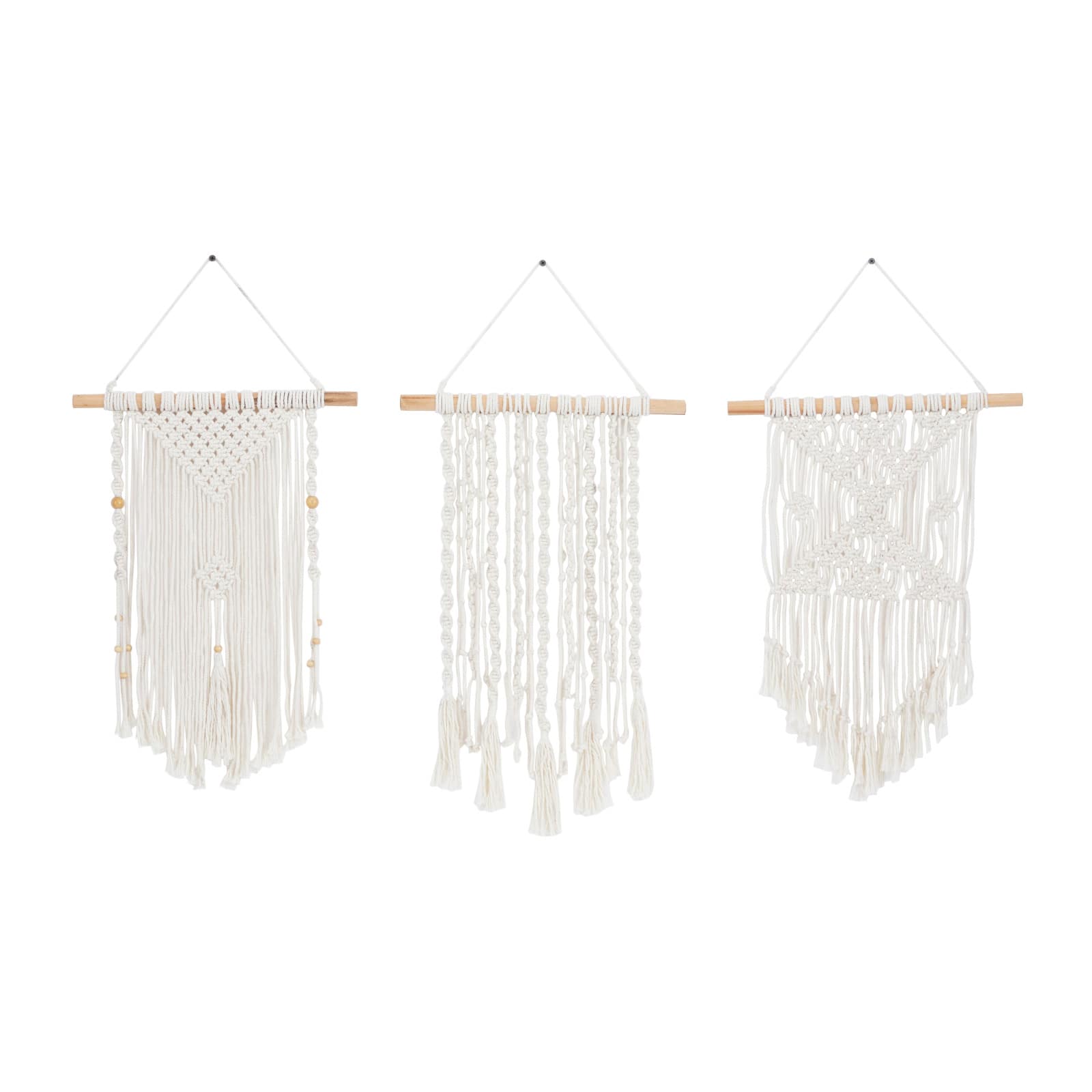 The Novogratz Set of 3 Cream Wood Country Cottage Wall Decor, 26&#x22; x 14&#x22;