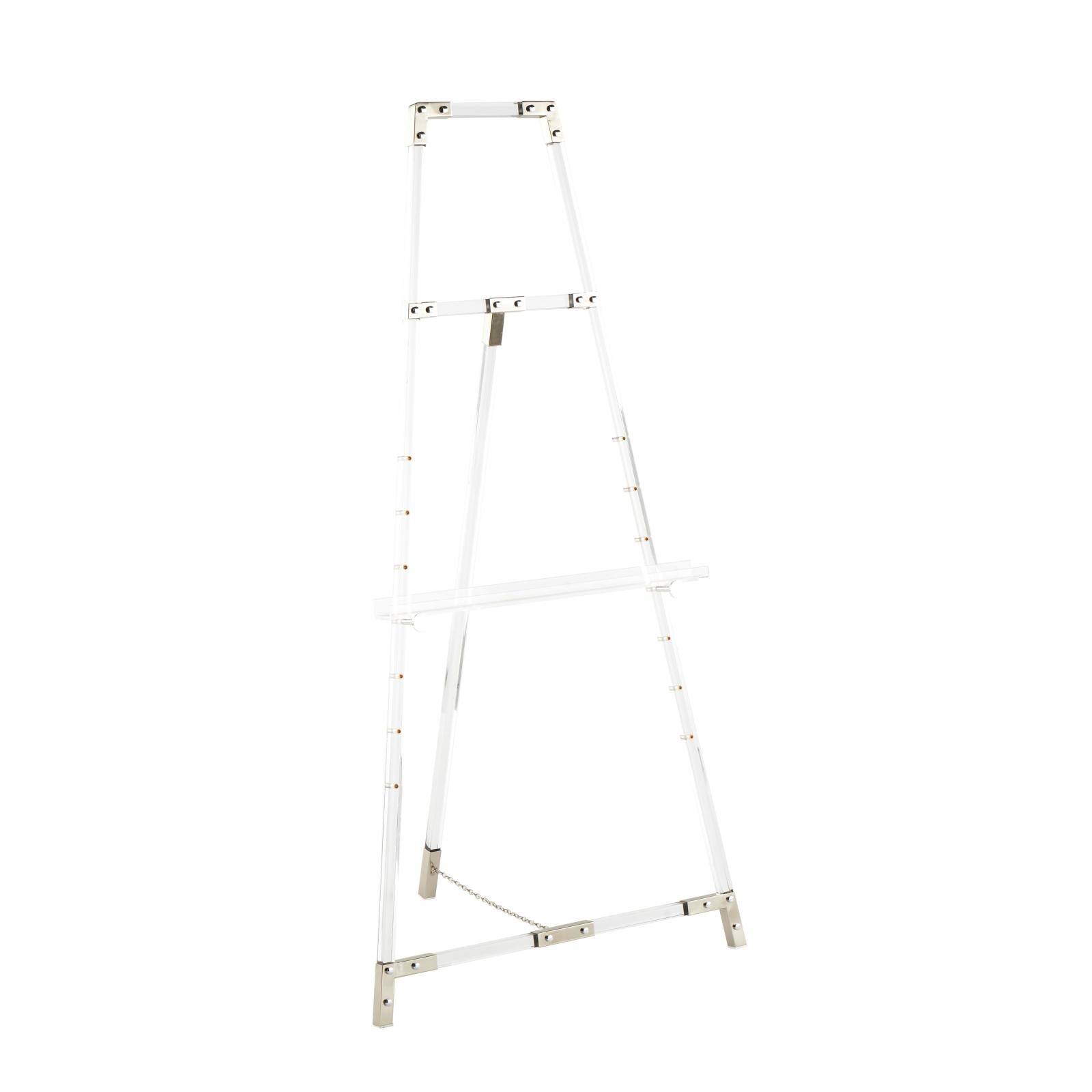 57" Clear Acrylic Plastic Adjustable 7-Tier Display Easel with Silver Accents & Chain Support