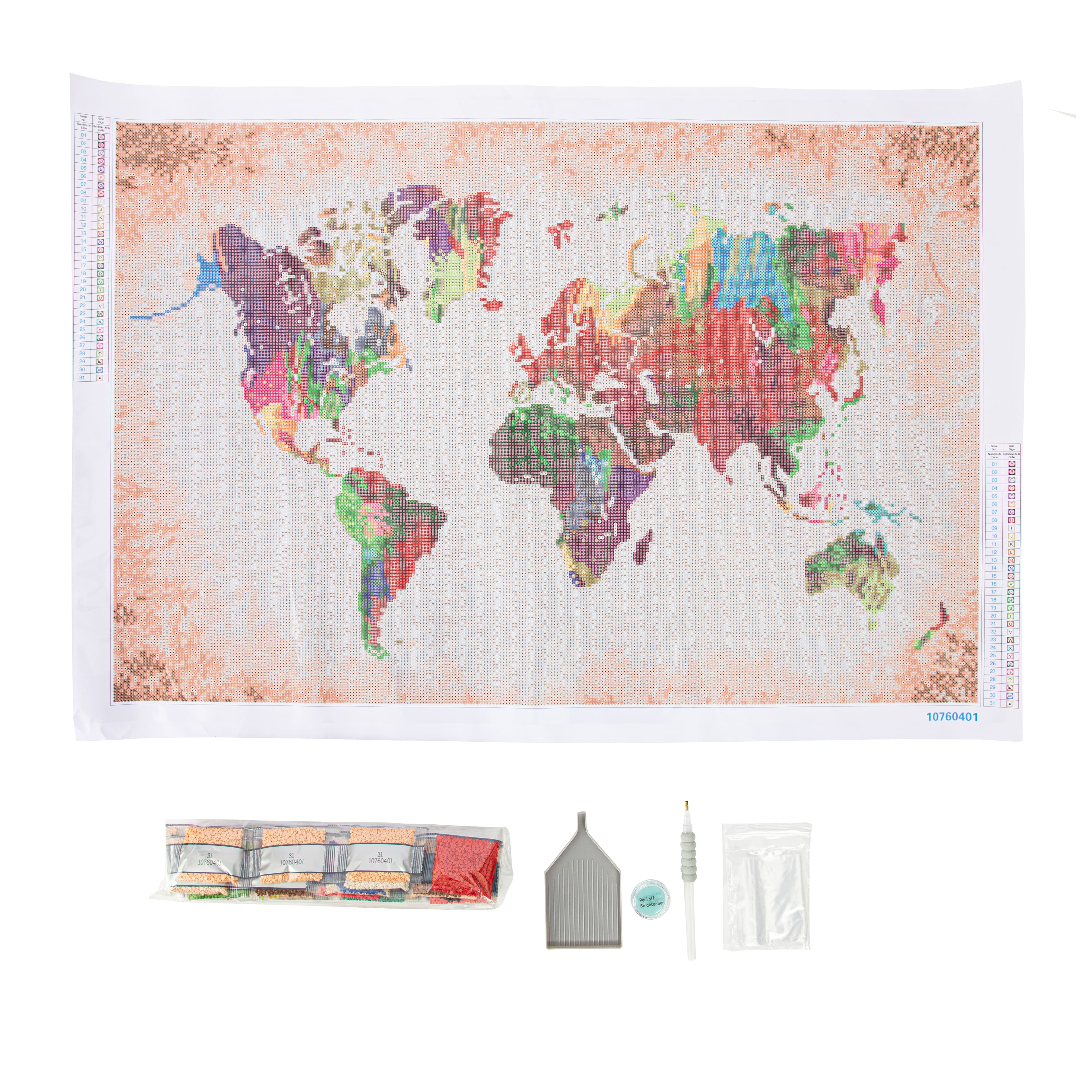 Rainbow World Map Diamond Art Kit by Make Market®