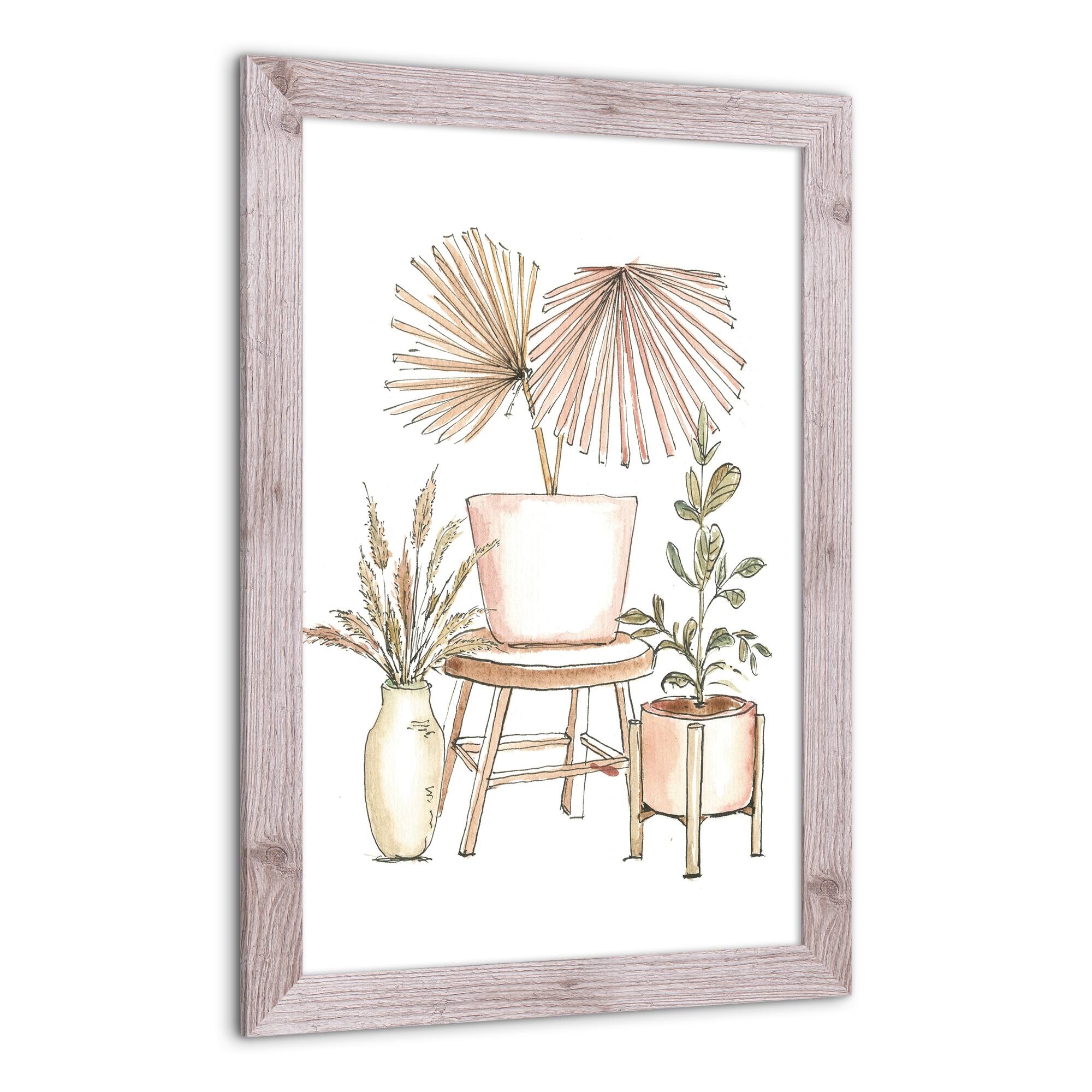 Boho Plant Still Western Framed Print