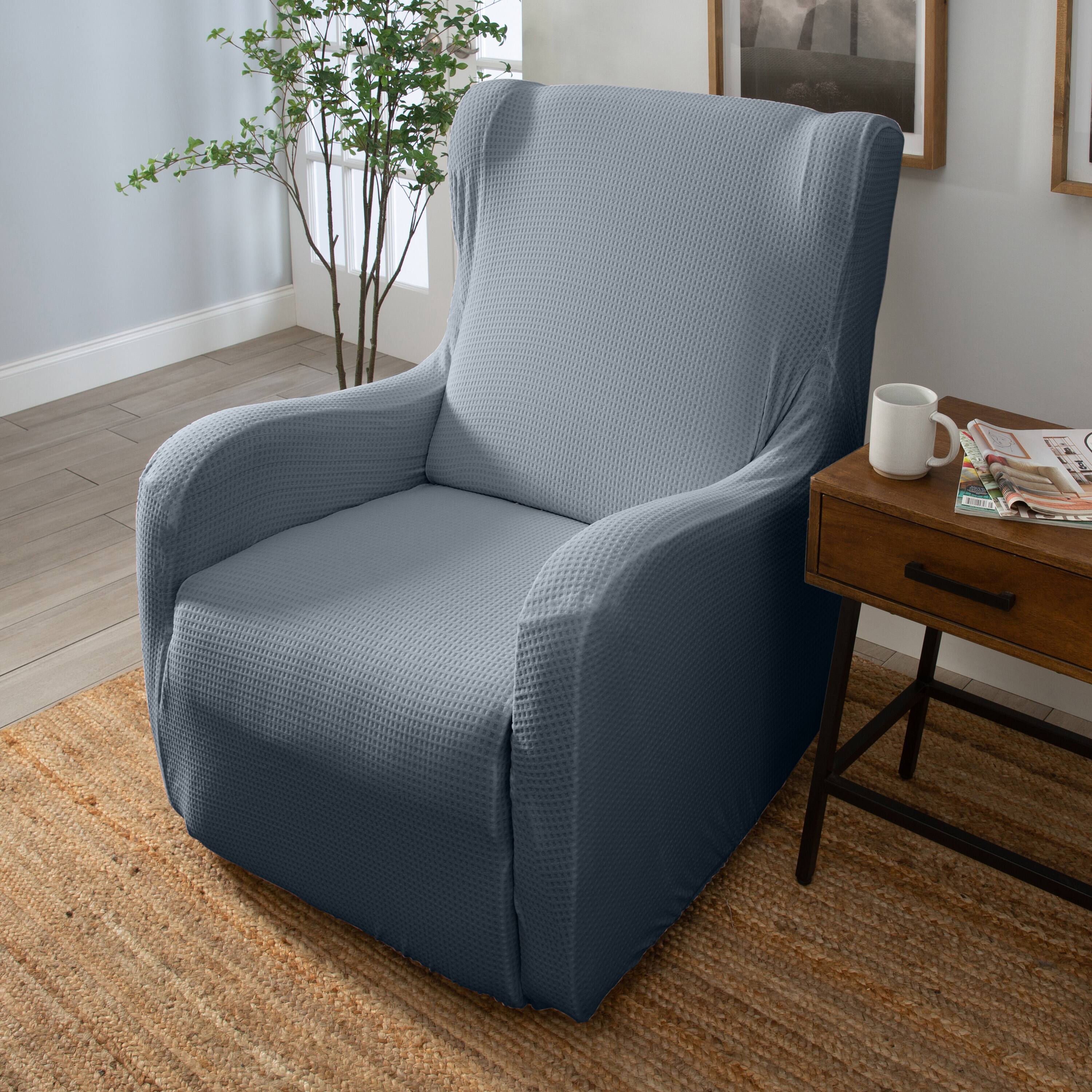 Home Details Waffle Design Chair Recliner Stretch Fit Slipcover
