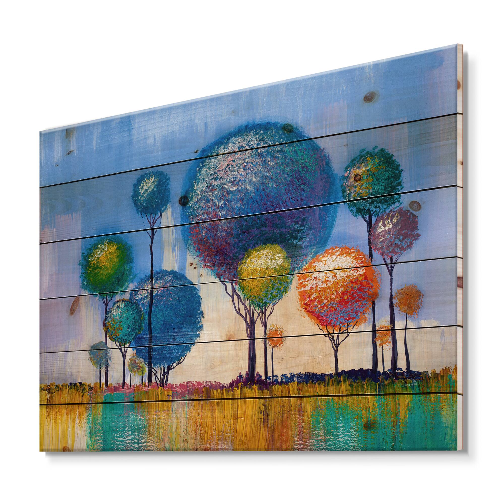 Designart - Colourful Trees Impressionist Landscape I